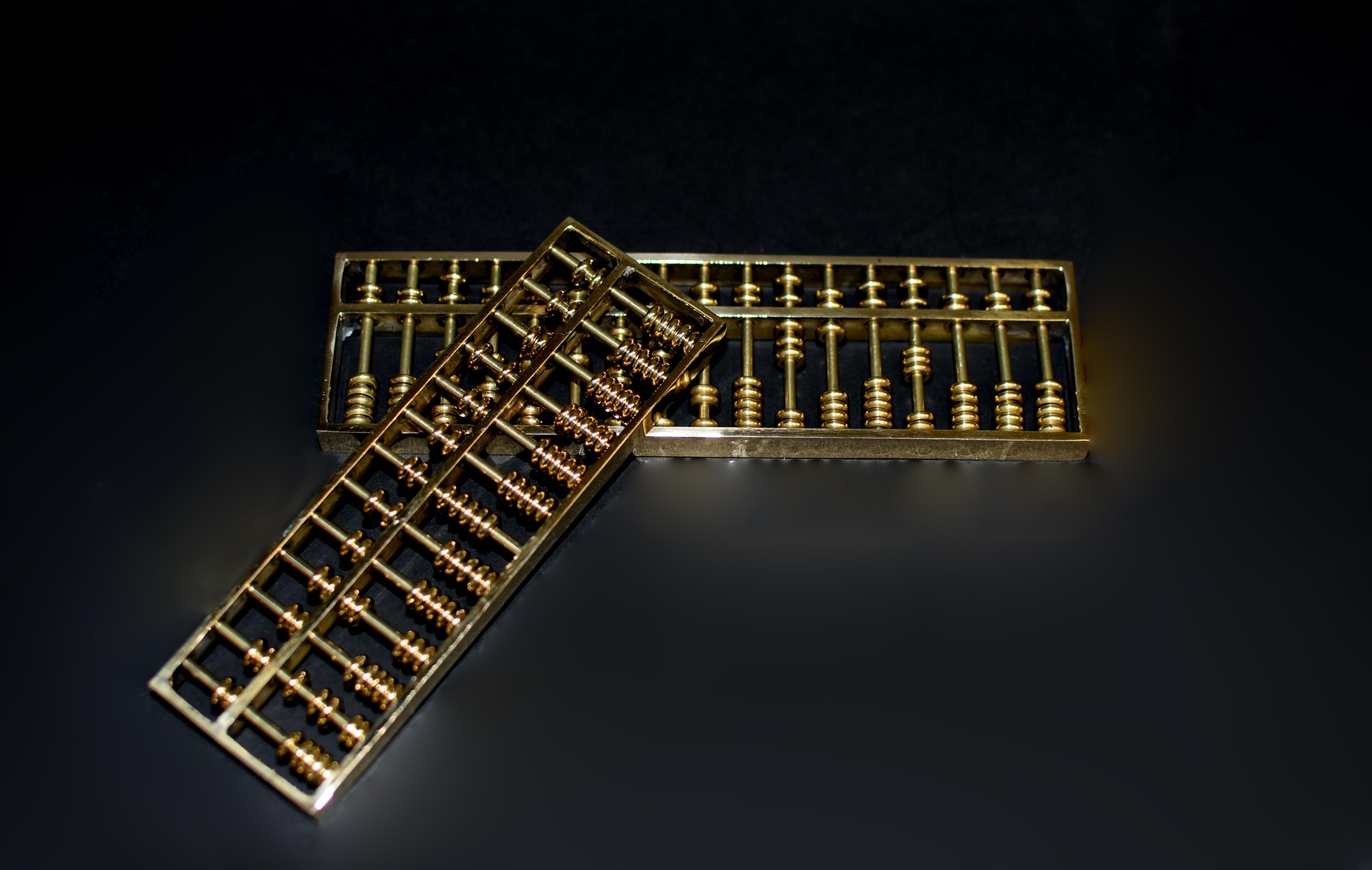 Chinese Abacus Solid Brass Set of Two For Sale 2