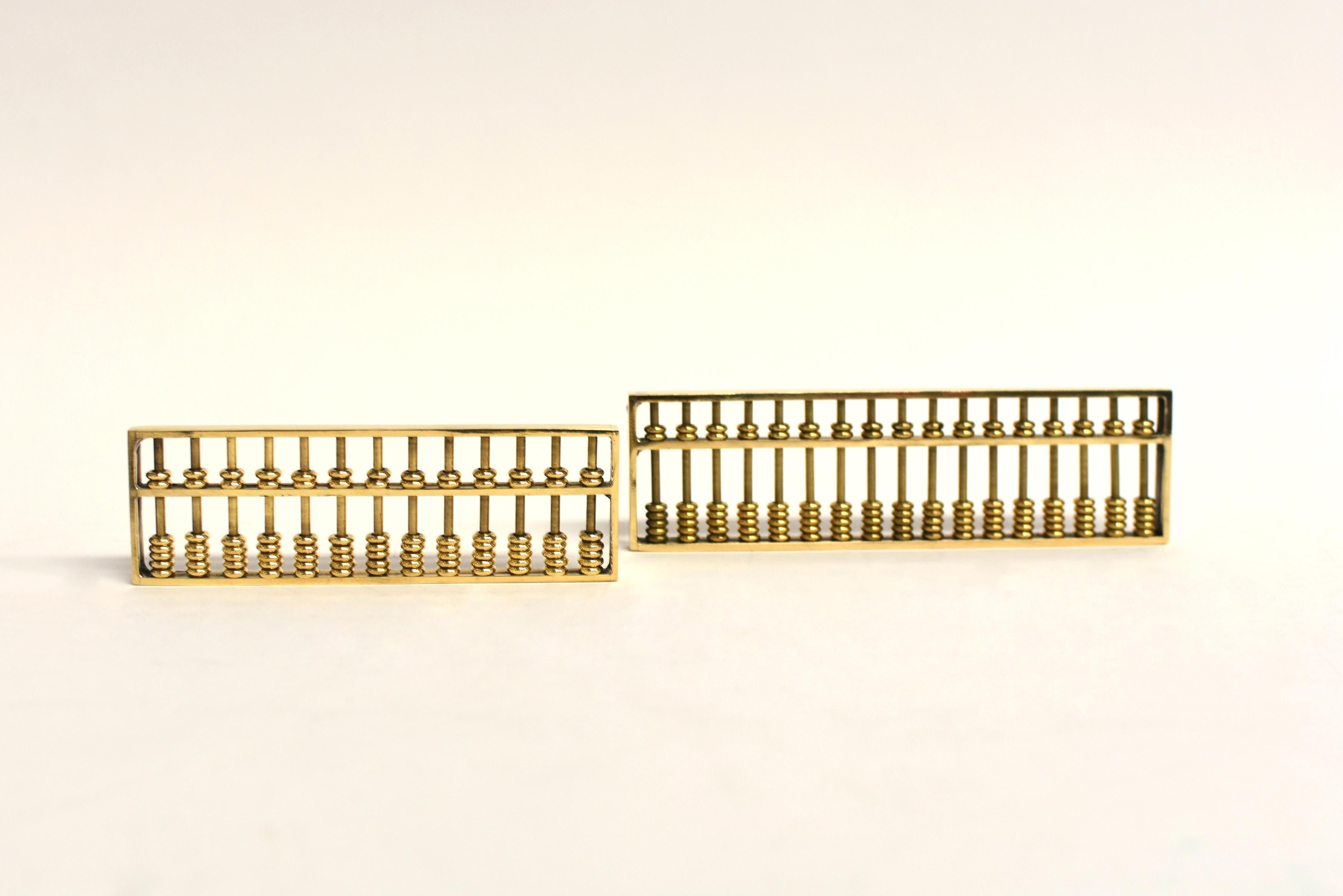 Chinese Abacus Solid Brass Set of Two For Sale 3