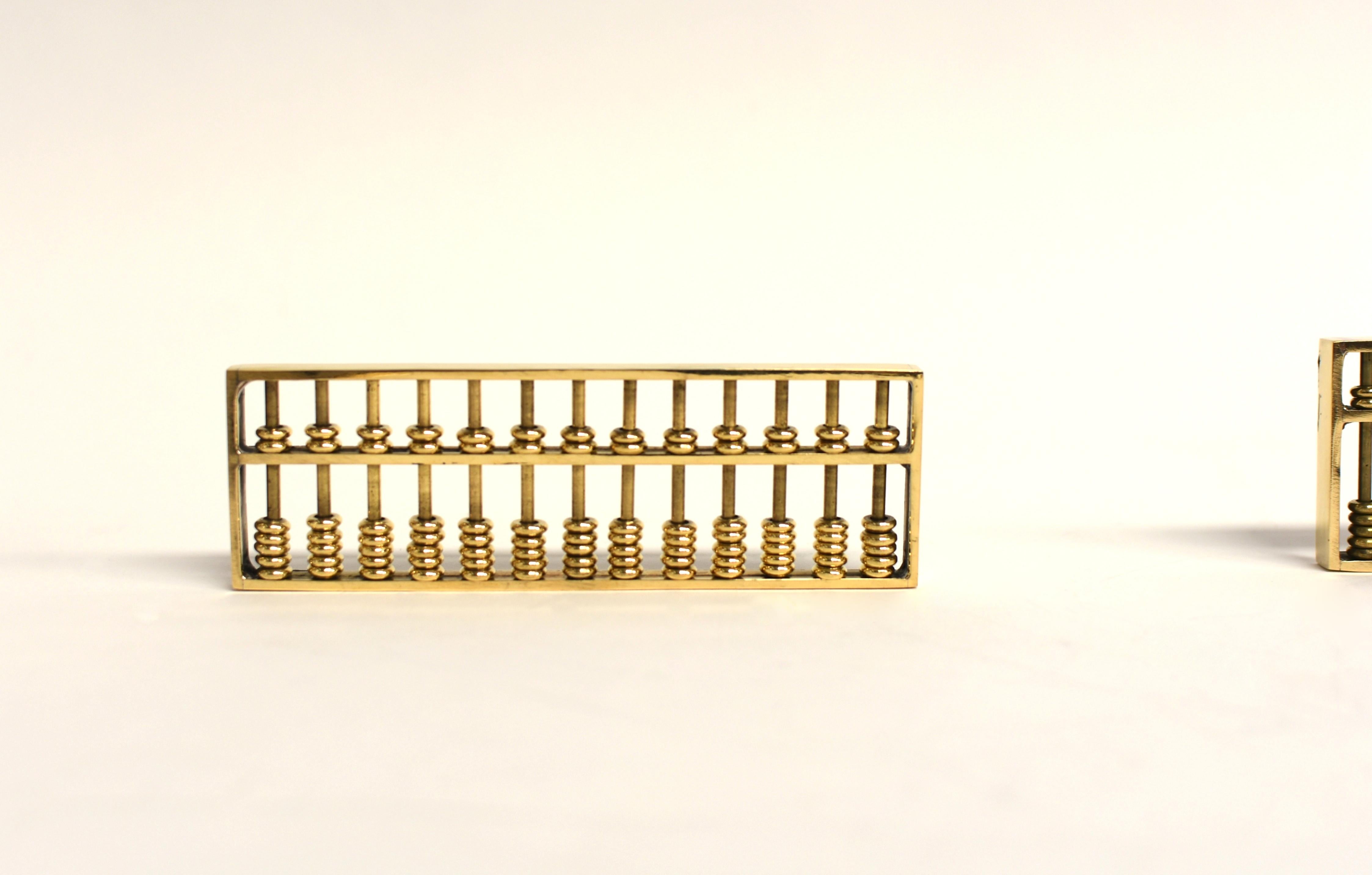 Chinese Abacus Solid Brass Set of Two For Sale 4
