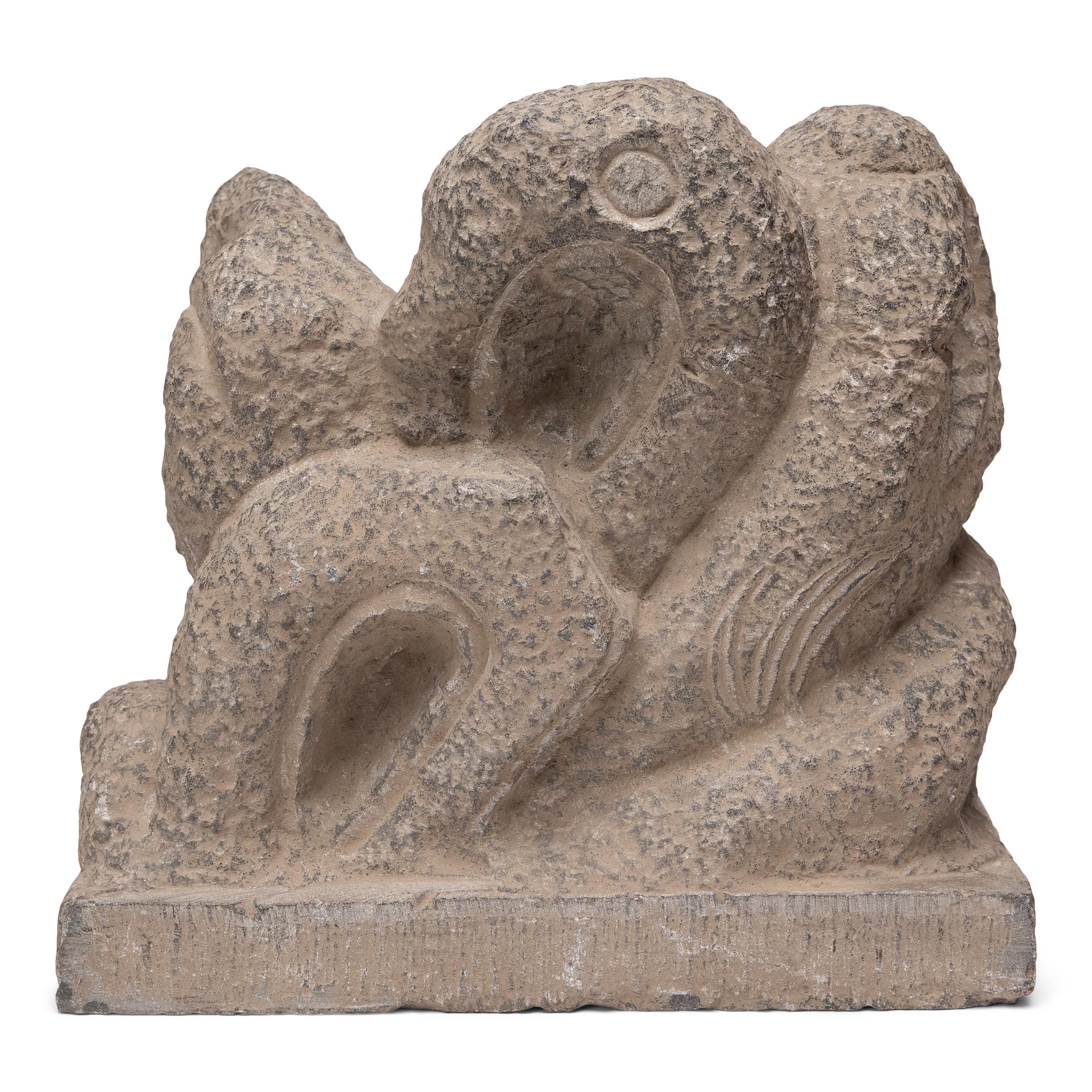 Adorno abstracto chino de piedra para jardín, c. 1850 Qing en venta