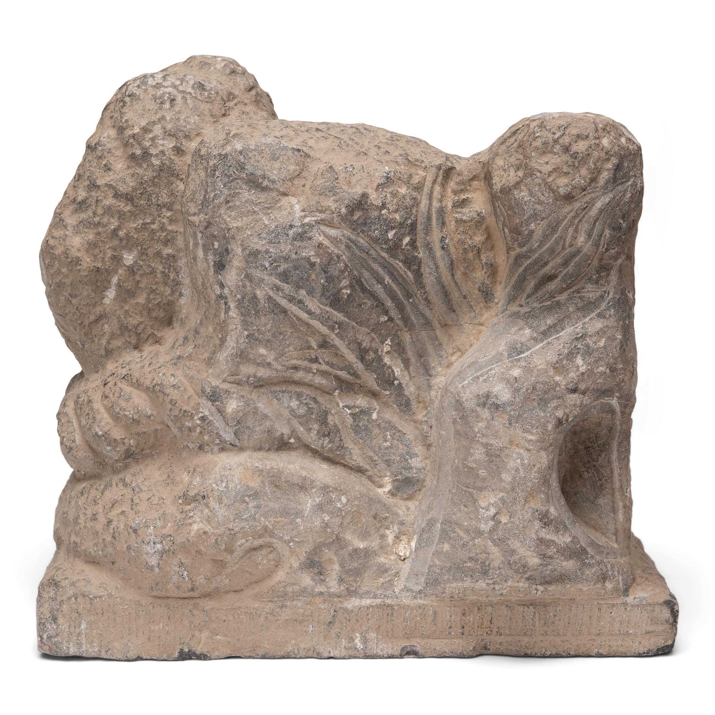 Qing Chinese Abstract Stone Garden Ornament, c. 1850 For Sale