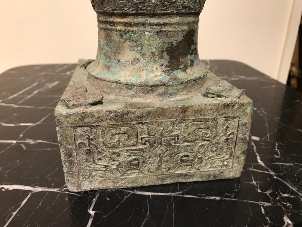 Archaistic Chinese Achaistic Shang Dynasty Style Bronze Vessel