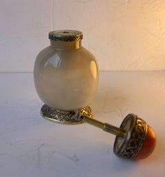 Chinese  agate, coral top ,  snuff bottle into match striker by Crest Paris