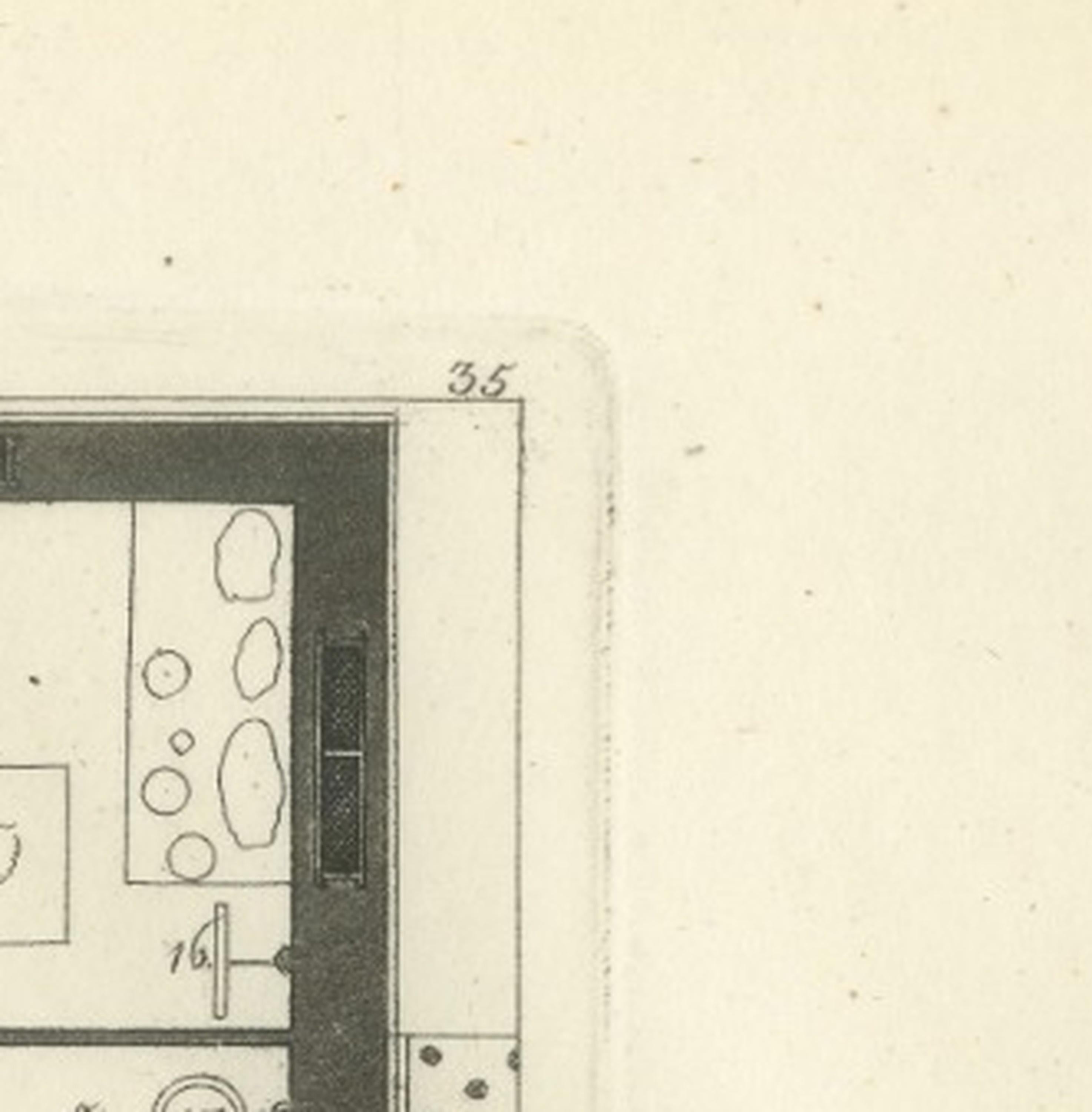 Chinese Agoda Temple Plan, Architectural Floor Plan Engraving – Ferrario, 1815