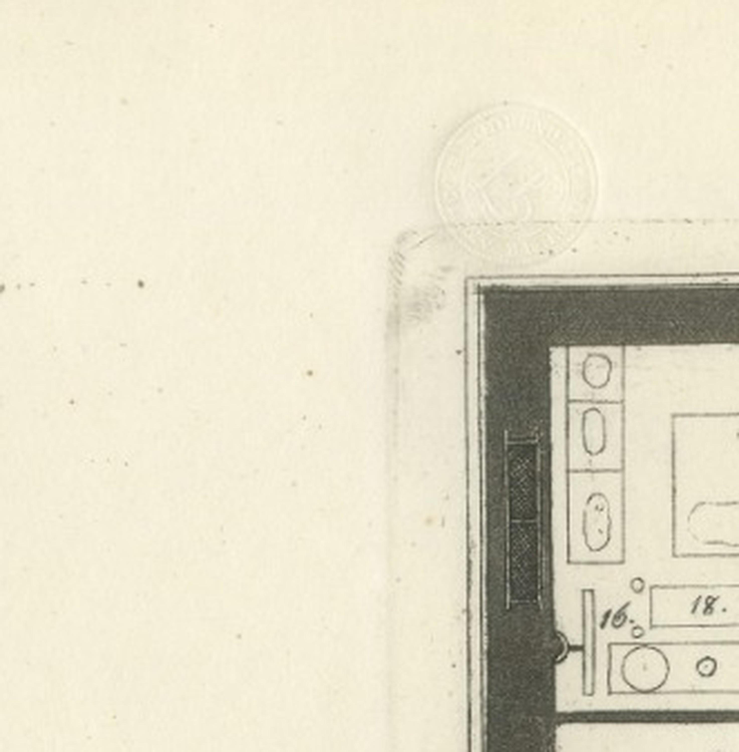 Chinese Agoda Temple Plan, Architectural Floor Plan Engraving – Ferrario, 1815