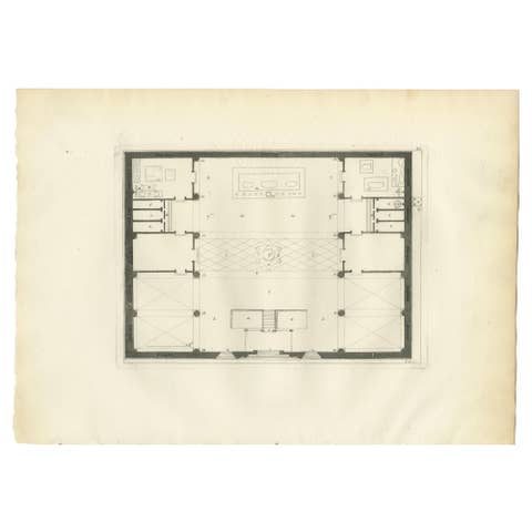 Chinese Agoda Temple Plan, Architectural Floor Plan Engraving – Ferrario, 1815