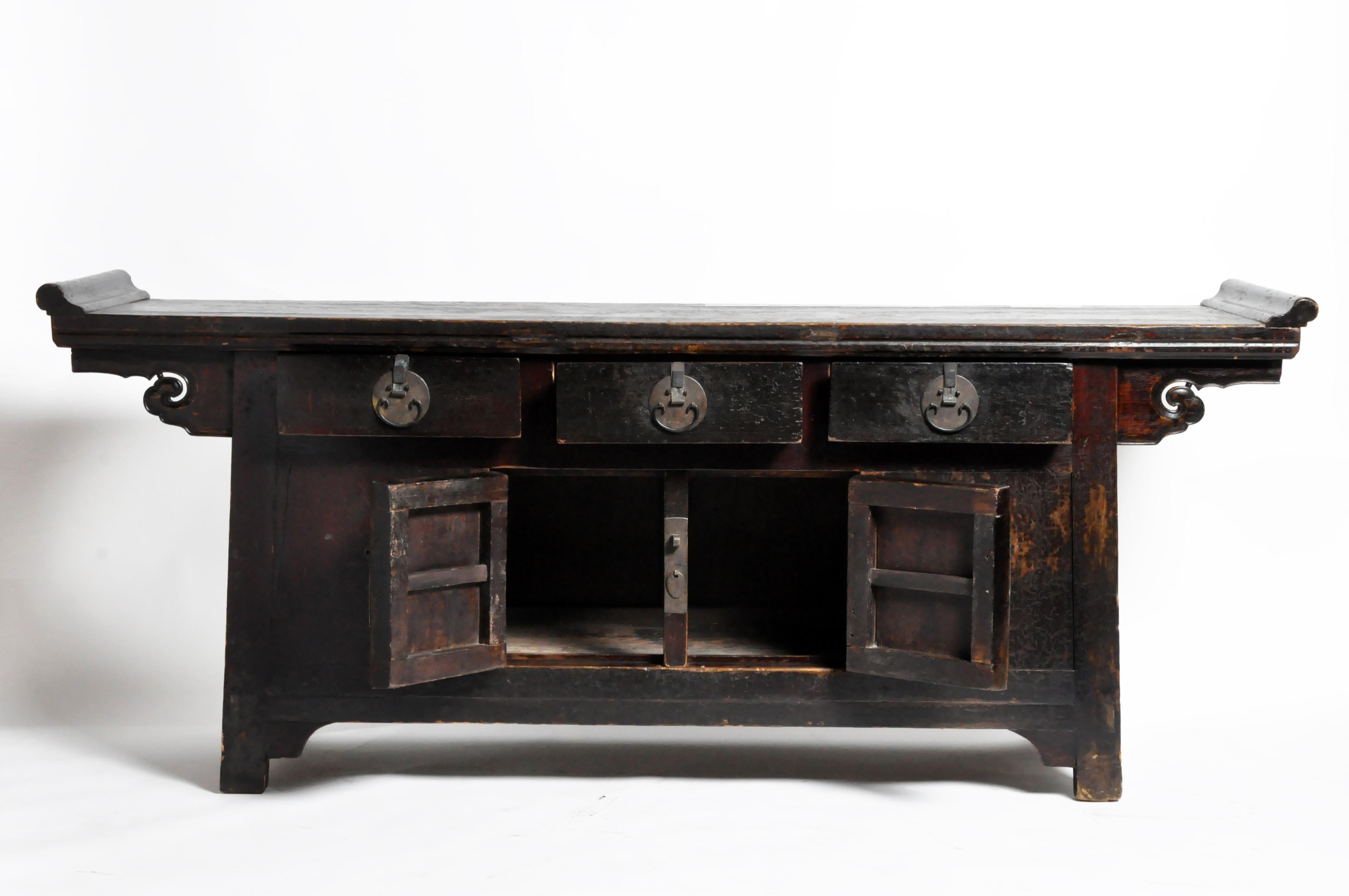 Chinese Altar Coffer with Dark Oxblood Lacquer with Original Patina 9