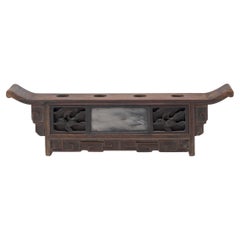 Antique Chinese Altar Opium Stand with Dali Marble, c. 1850