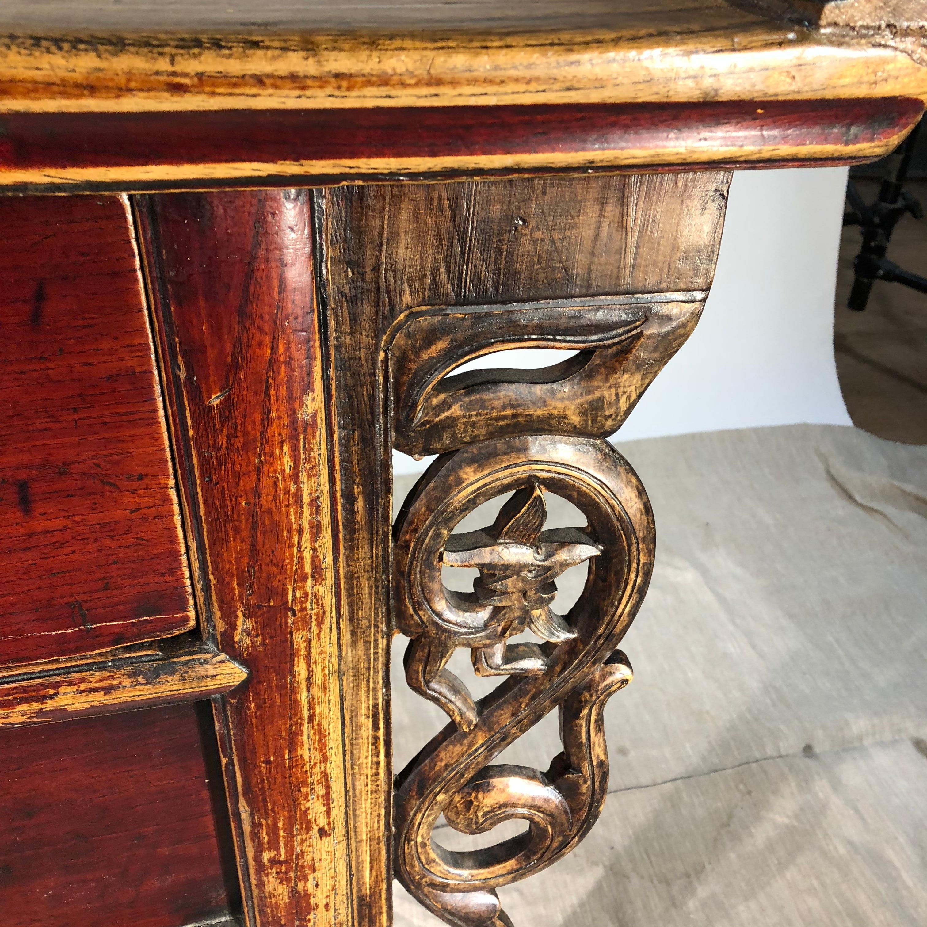 Elm Chinese Altar Table, 19th Century For Sale
