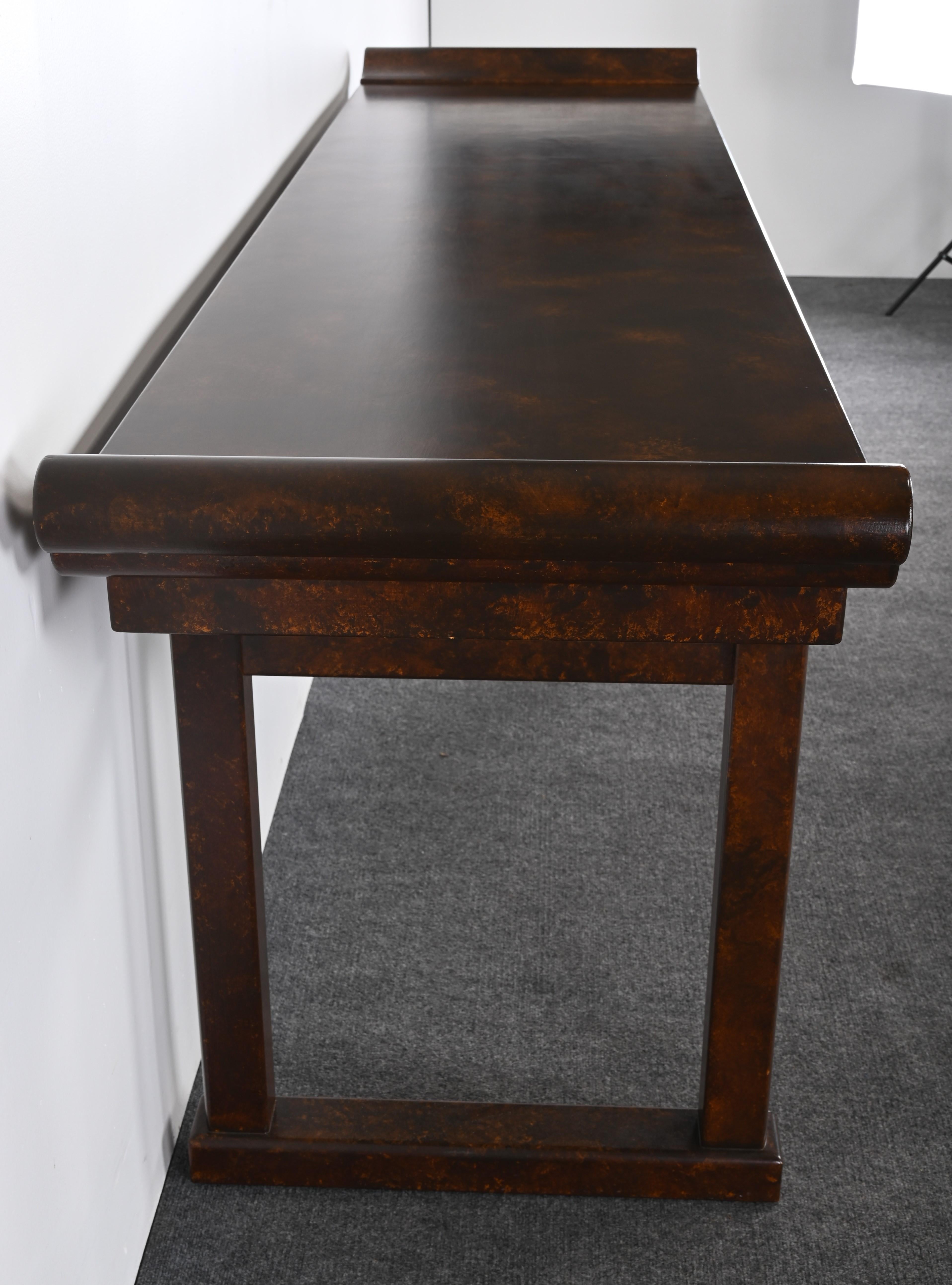 Wood Chinese Altar Table in Tortoise Shell in the manner of Baker, 1980s For Sale