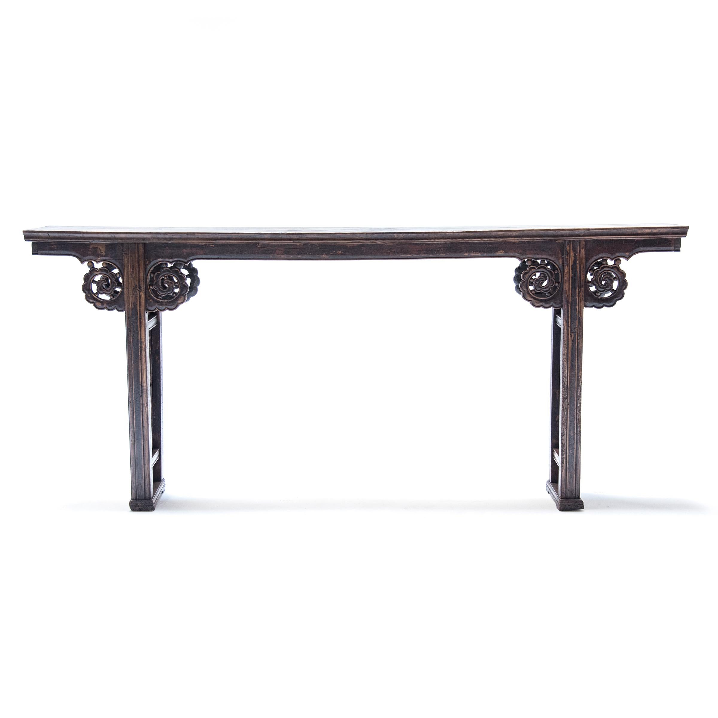Carved Chinese Altar Table with Inset Ruyi Panels, C. 1850