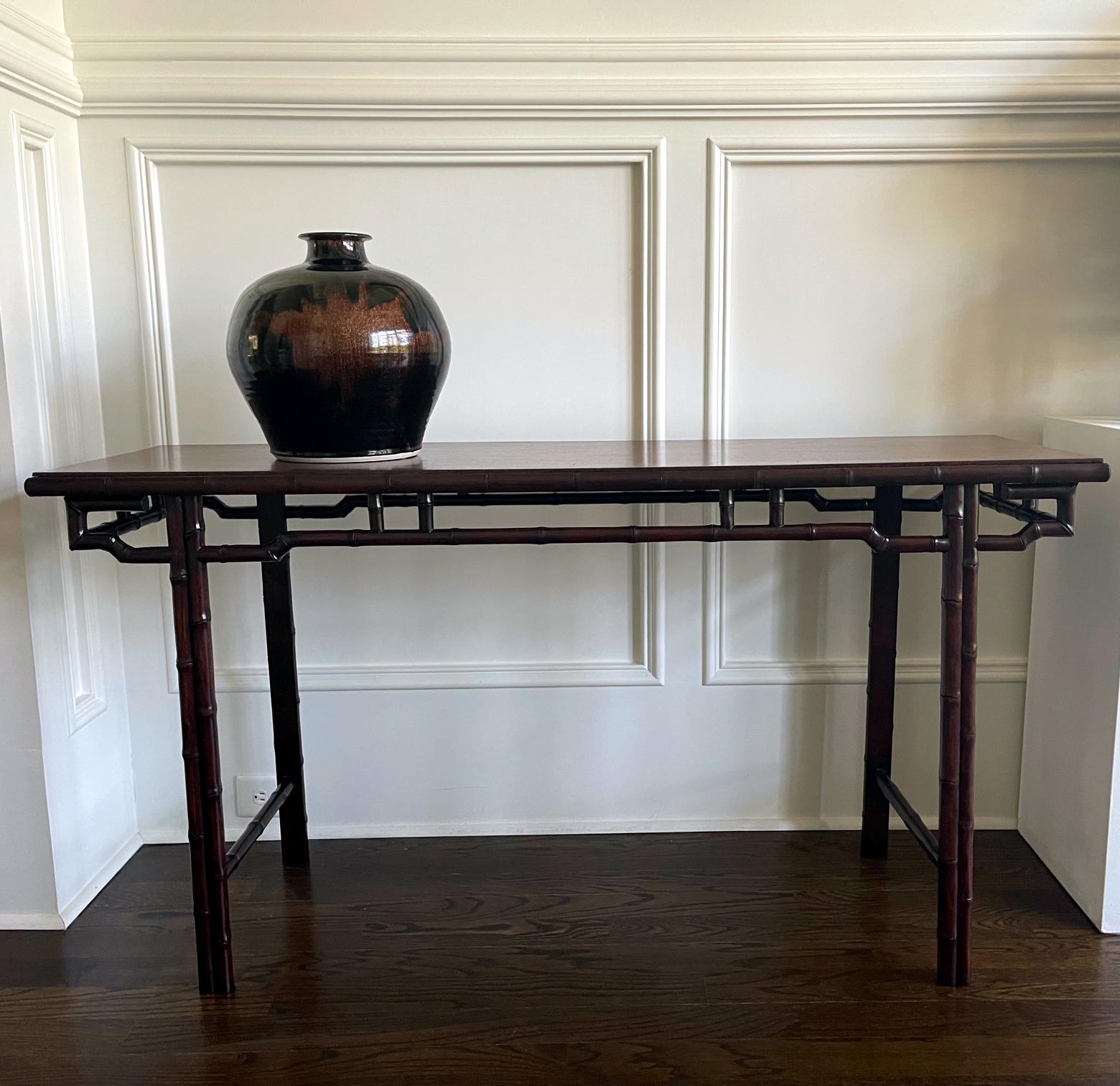 Qing Chinese Altar Table with Rare Silver Wire Inlays For Sale