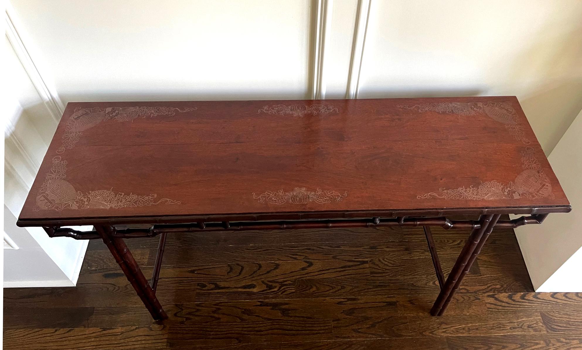 Chinese Altar Table with Rare Silver Wire Inlays For Sale 1