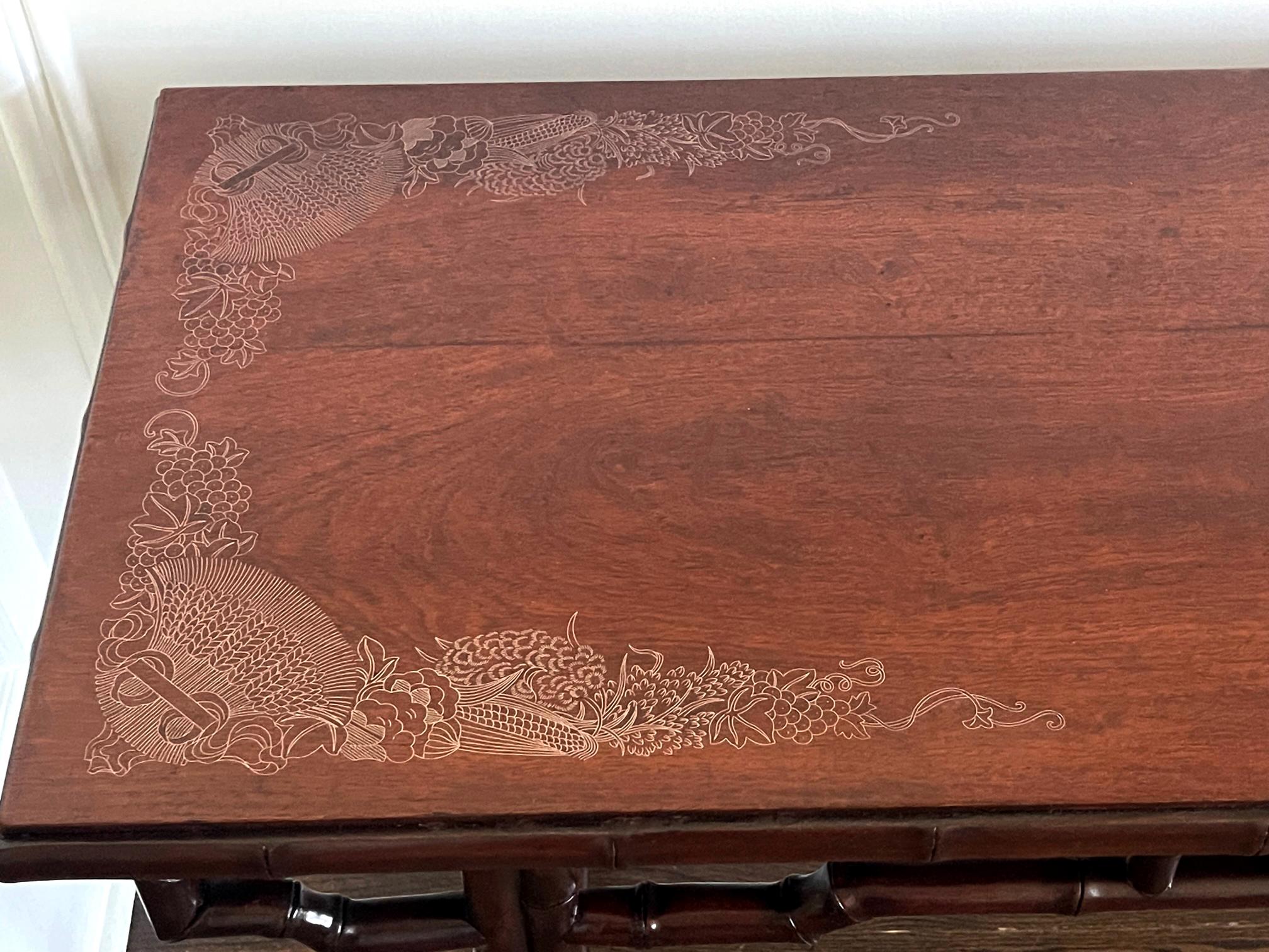 Chinese Altar Table with Rare Silver Wire Inlays For Sale 2
