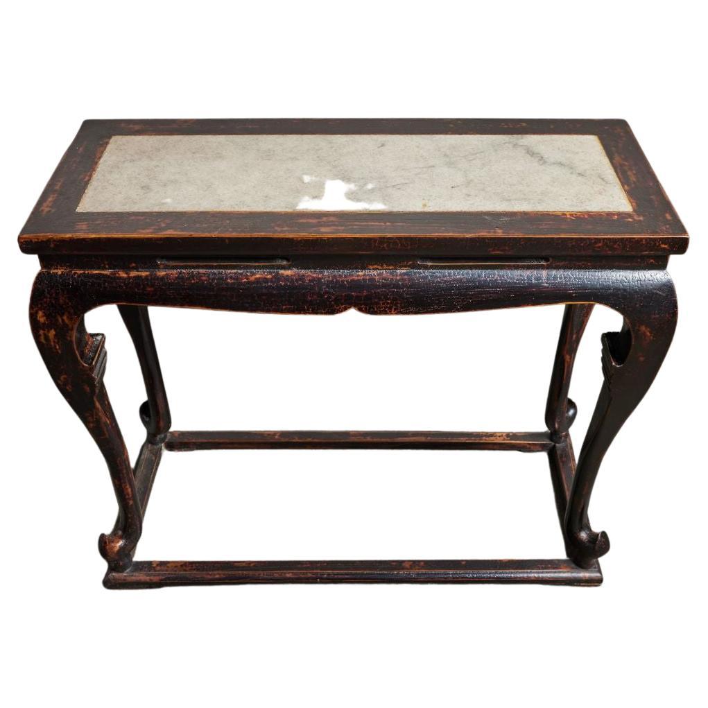 Chinese Altar Table with Stone Top