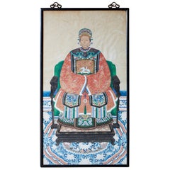 Chinese Ancestor Matriarch Scroll Portrait Painting
