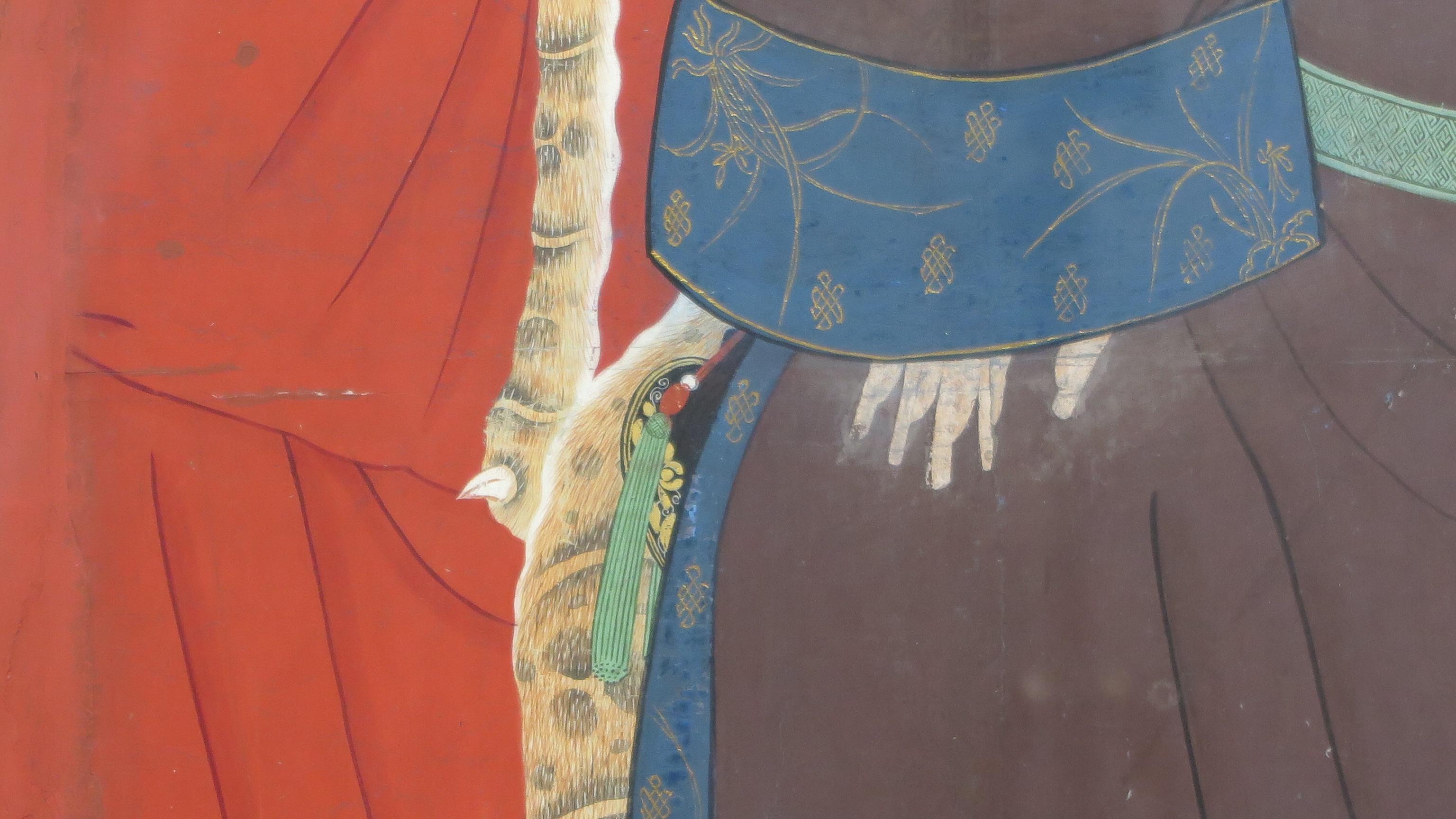 Peinture d'un ancêtre chinois de la dynastie Qing en vente 2