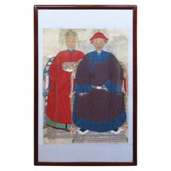 Peinture d'un ancêtre chinois de la dynastie Qing