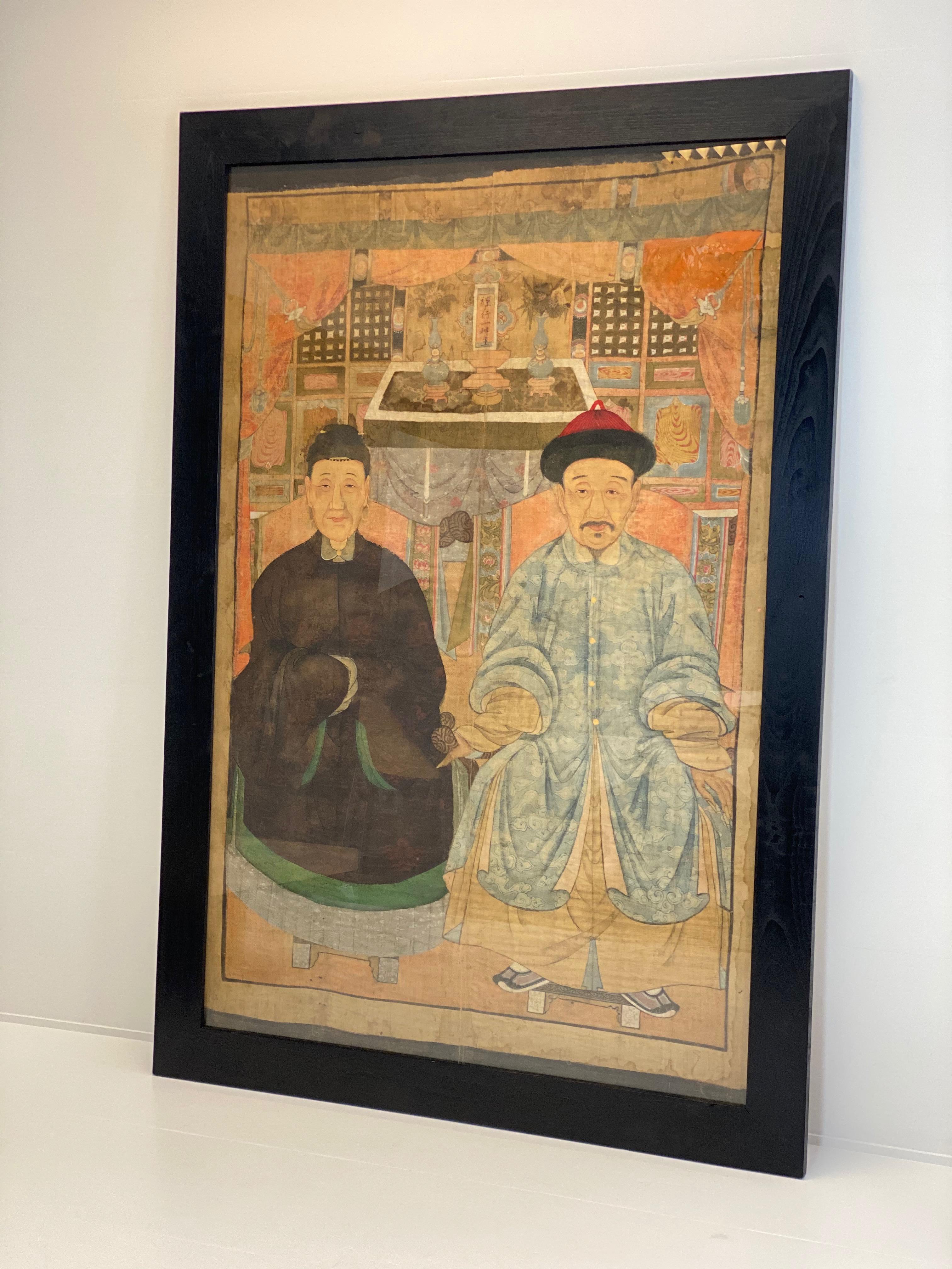 Portrait d'un ancêtre chinois État moyen - En vente à Schellebelle, BE