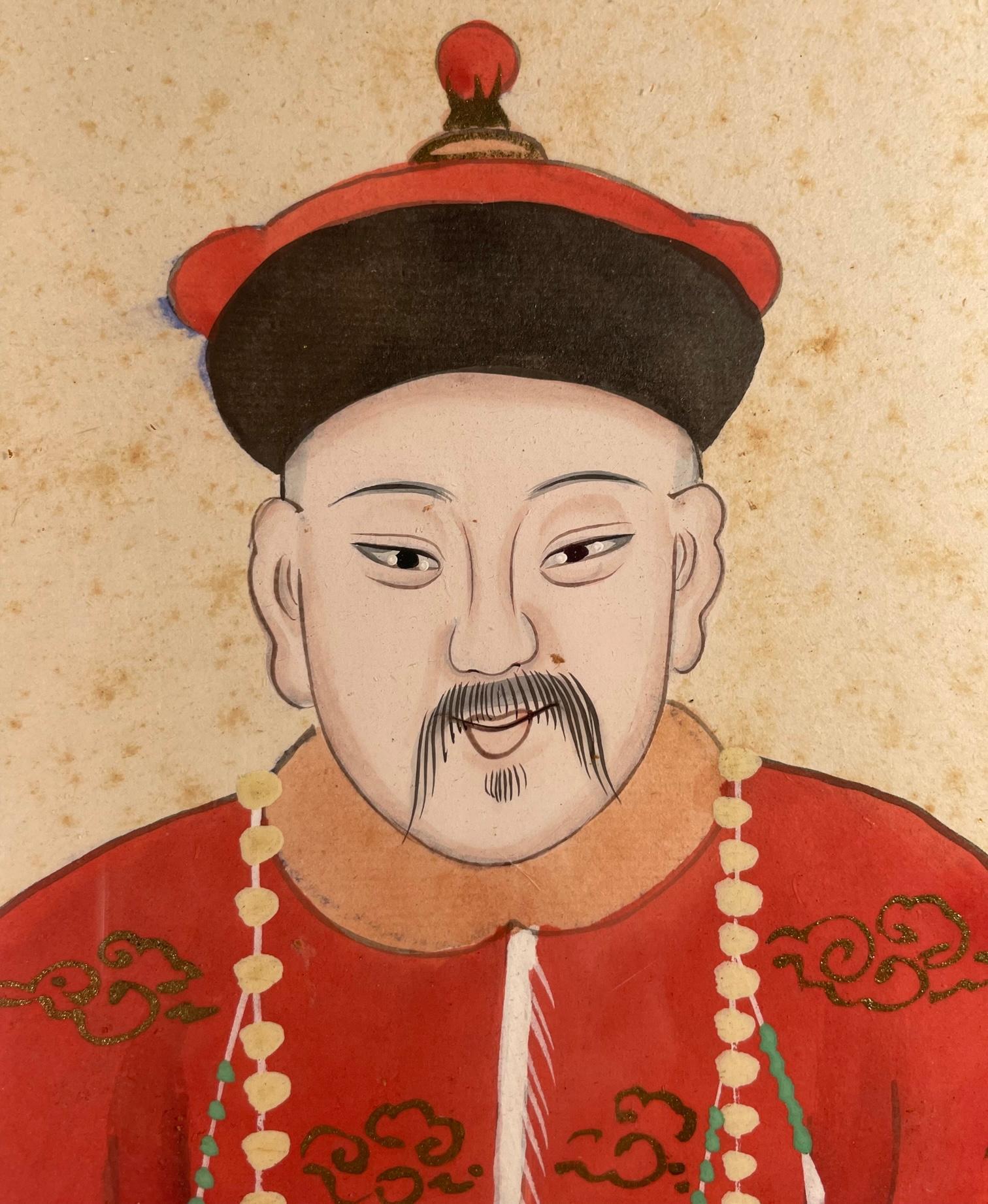 Chinese Ancestor Portrait of a Mandarin Dignitary For Sale 1