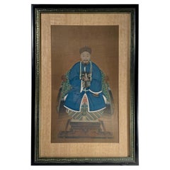 Antique Chinese Ancestor Portrait of a Mandarin Dignitary