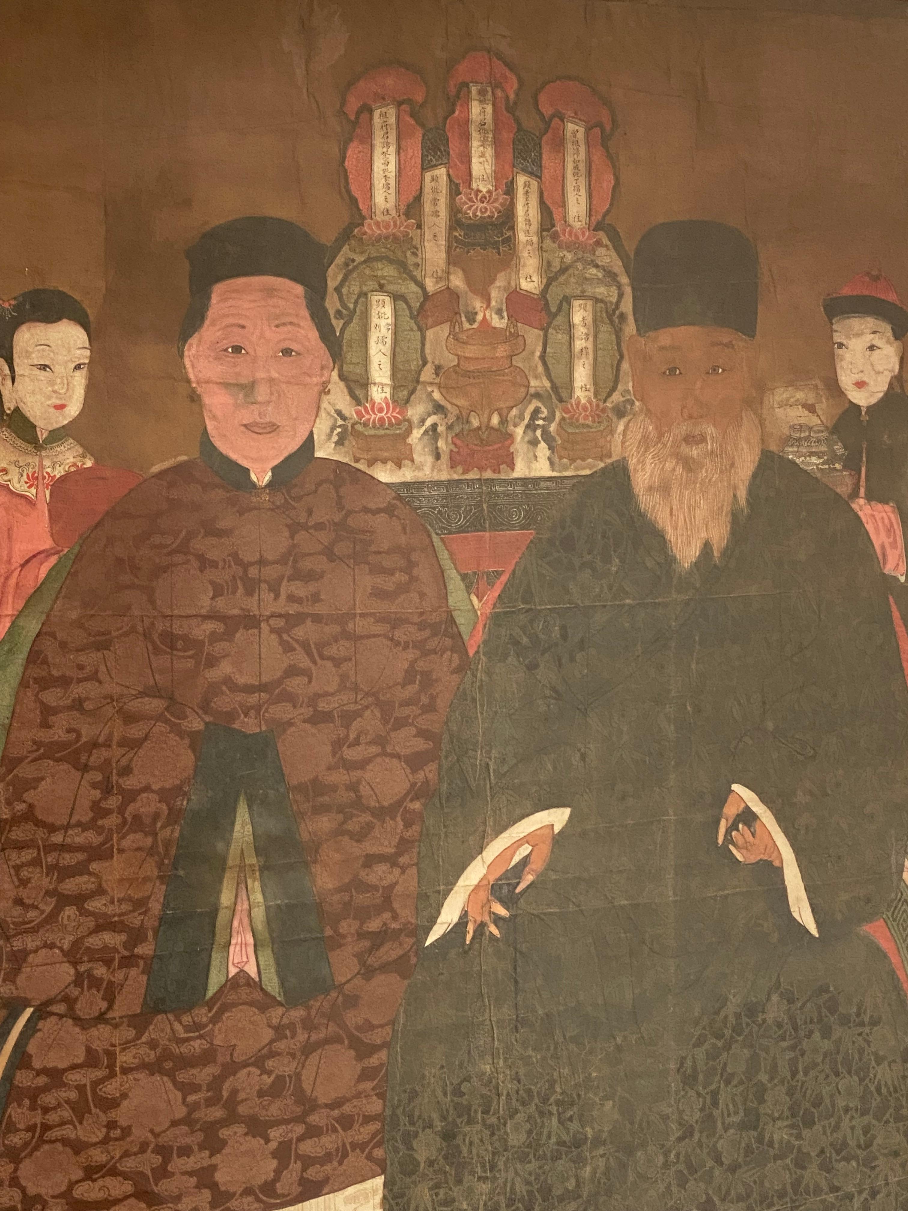 Chinese Ancestors Portrait en venta 9