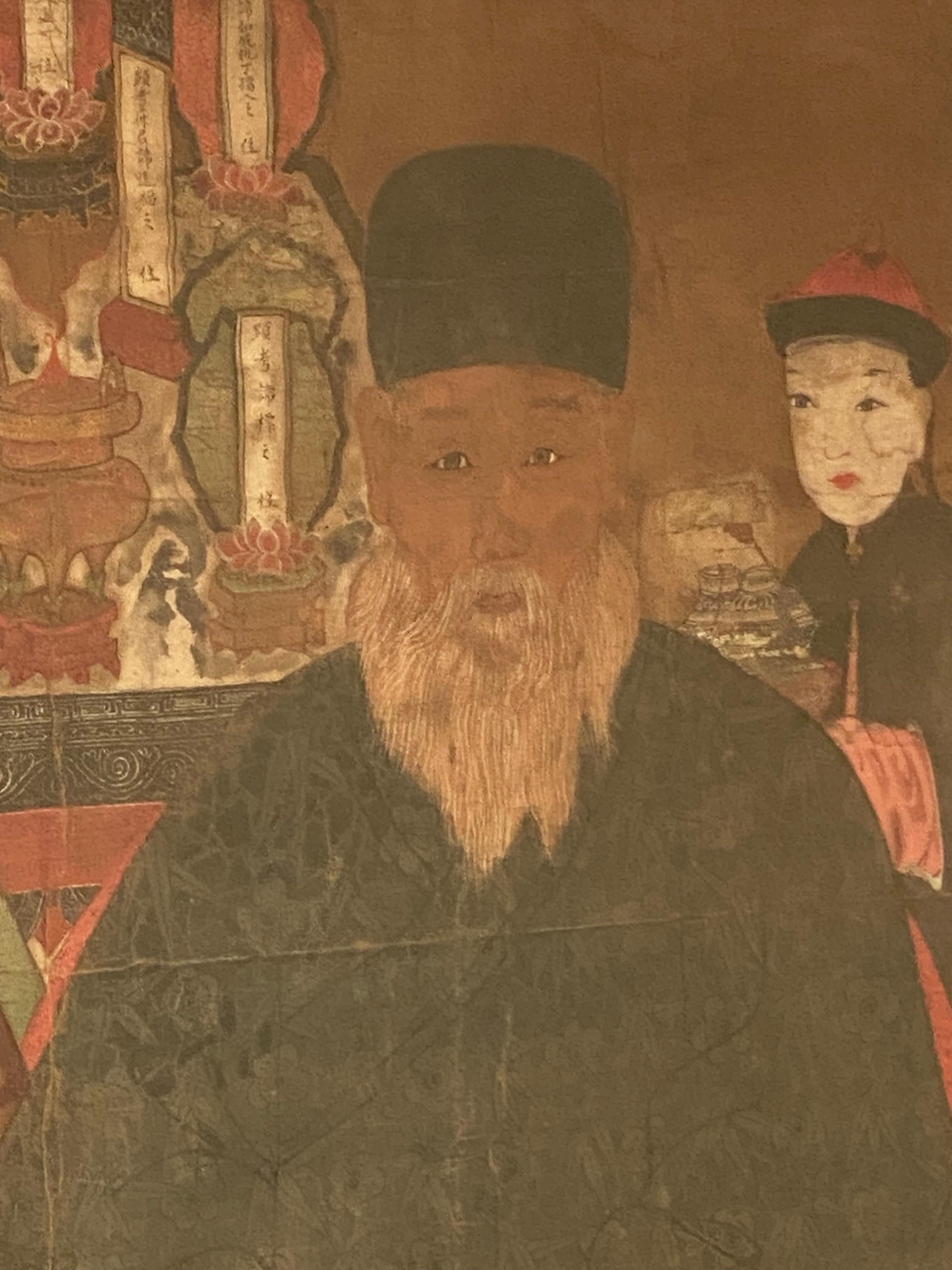 Chinese Ancestors Portrait en venta 12
