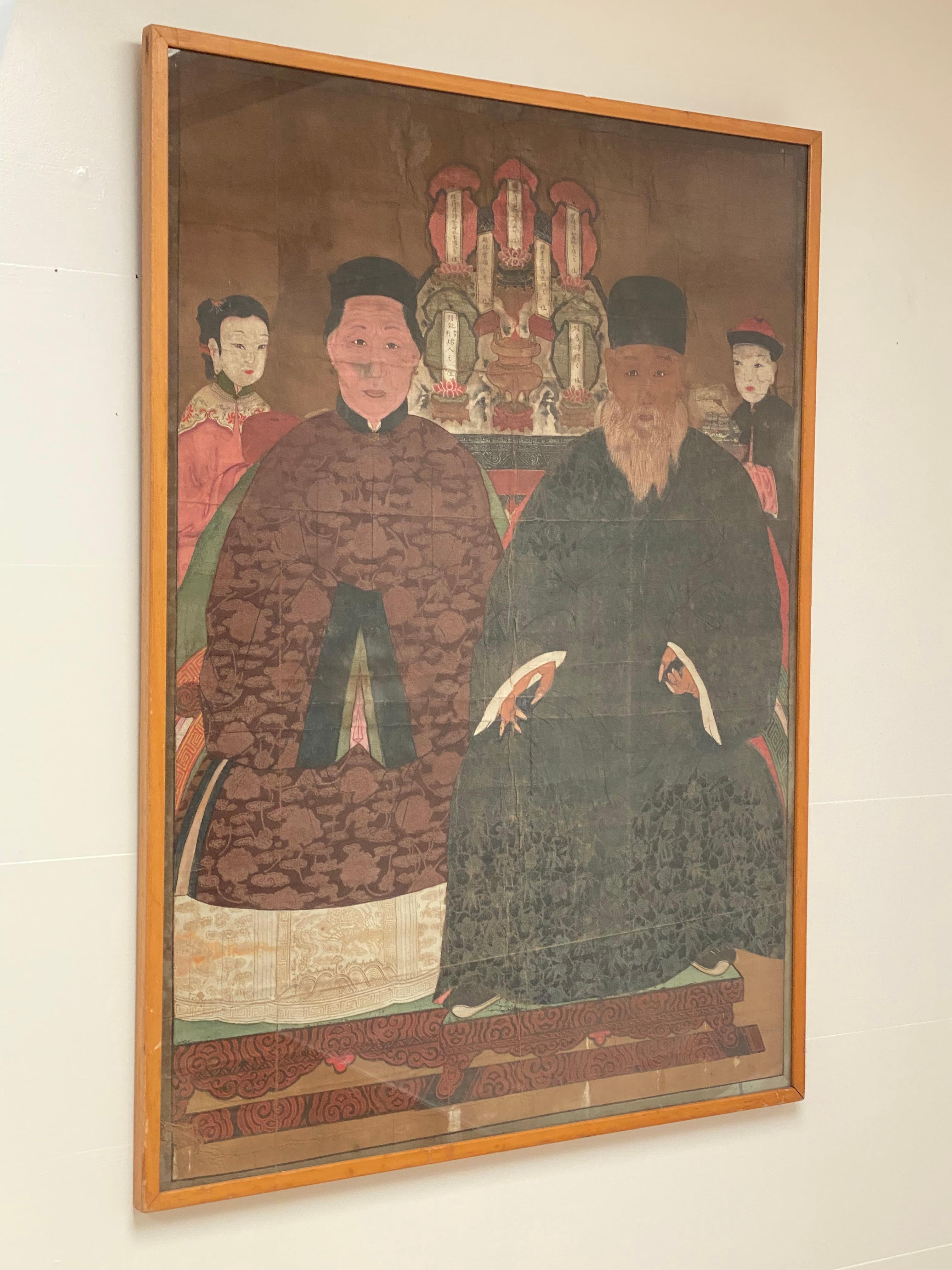 Chinese Ancestors Portrait Chino en venta