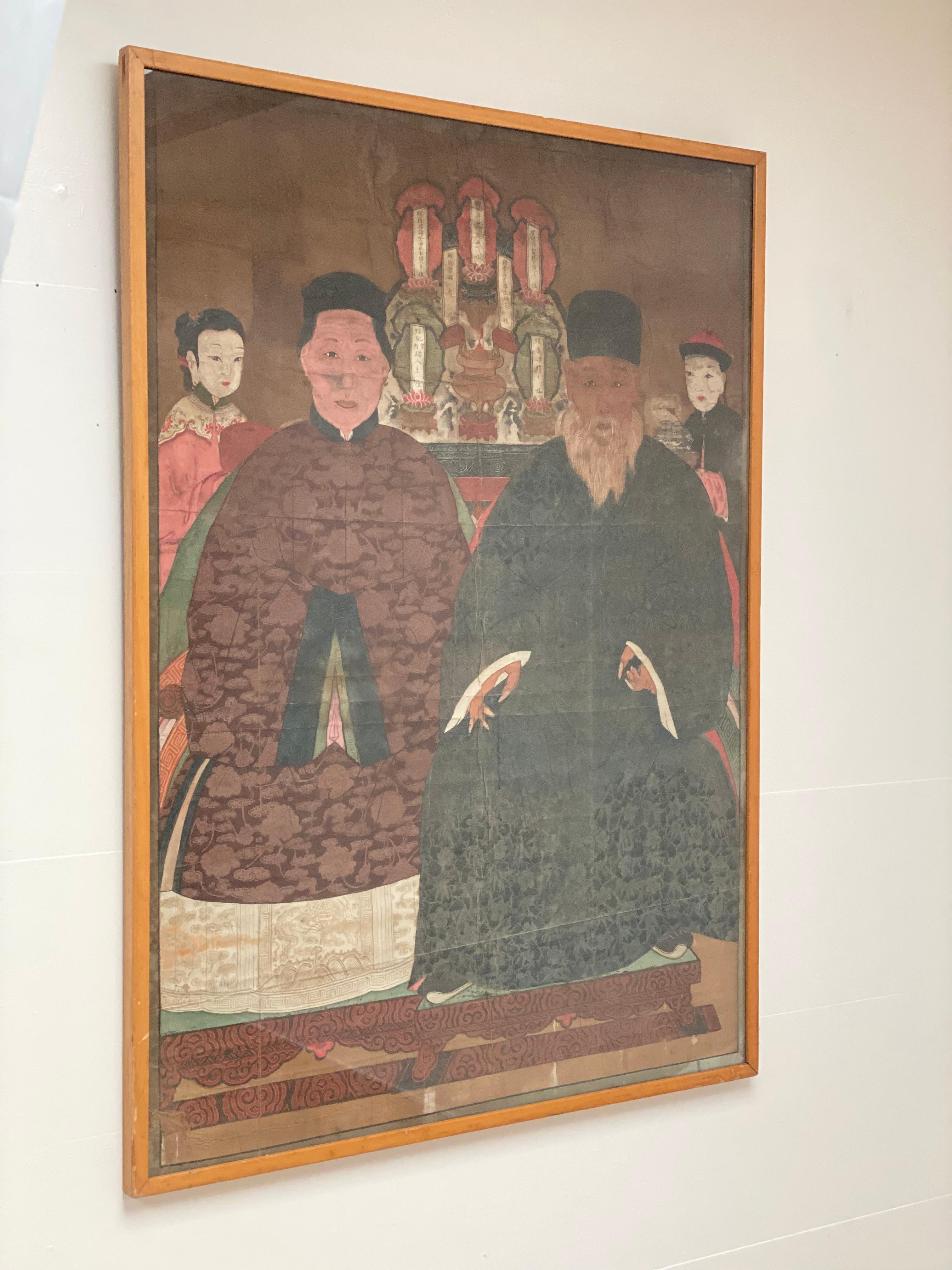 Chinese Ancestors Portrait en Bueno estado para la venta en Schellebelle, BE