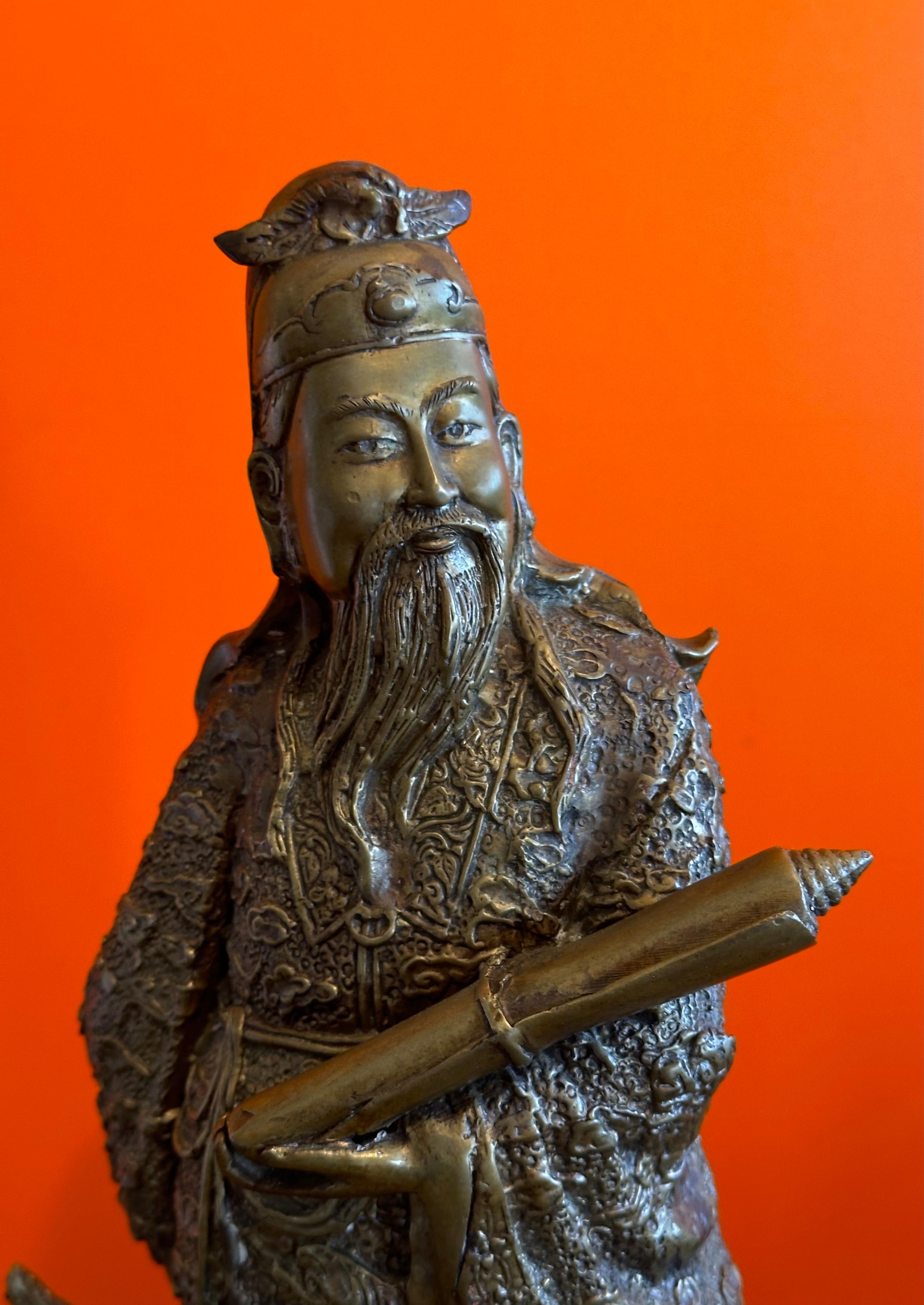 Figura Ancestral China / Estatua de Dios en Bronce Fundido en venta 5