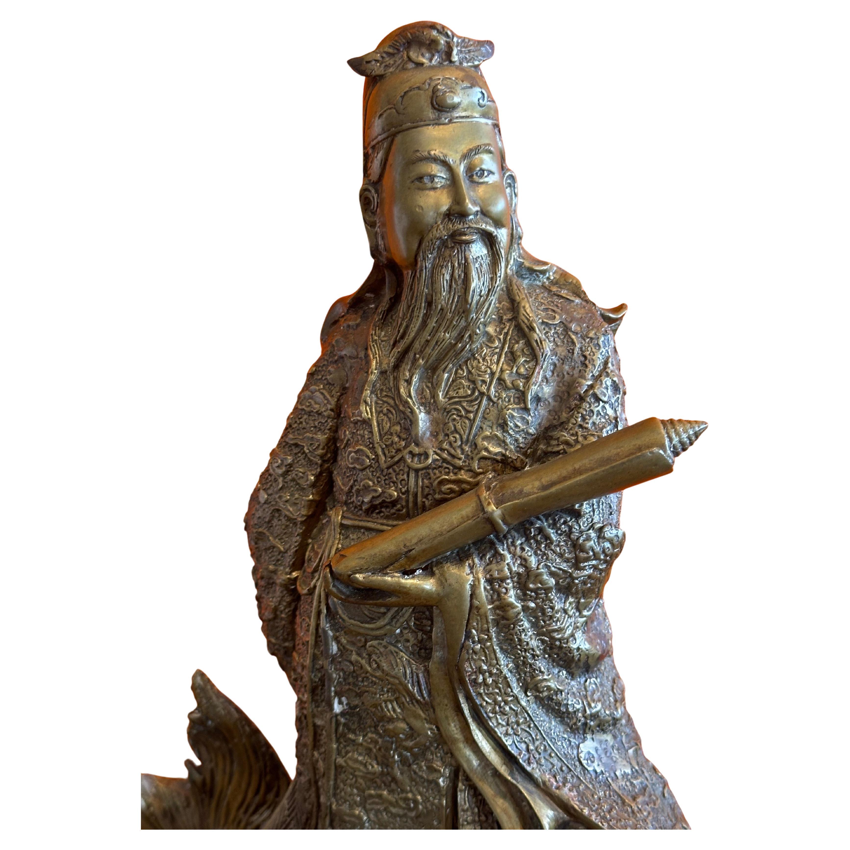 Figura Ancestral China / Estatua de Dios en Bronce Fundido Chino en venta