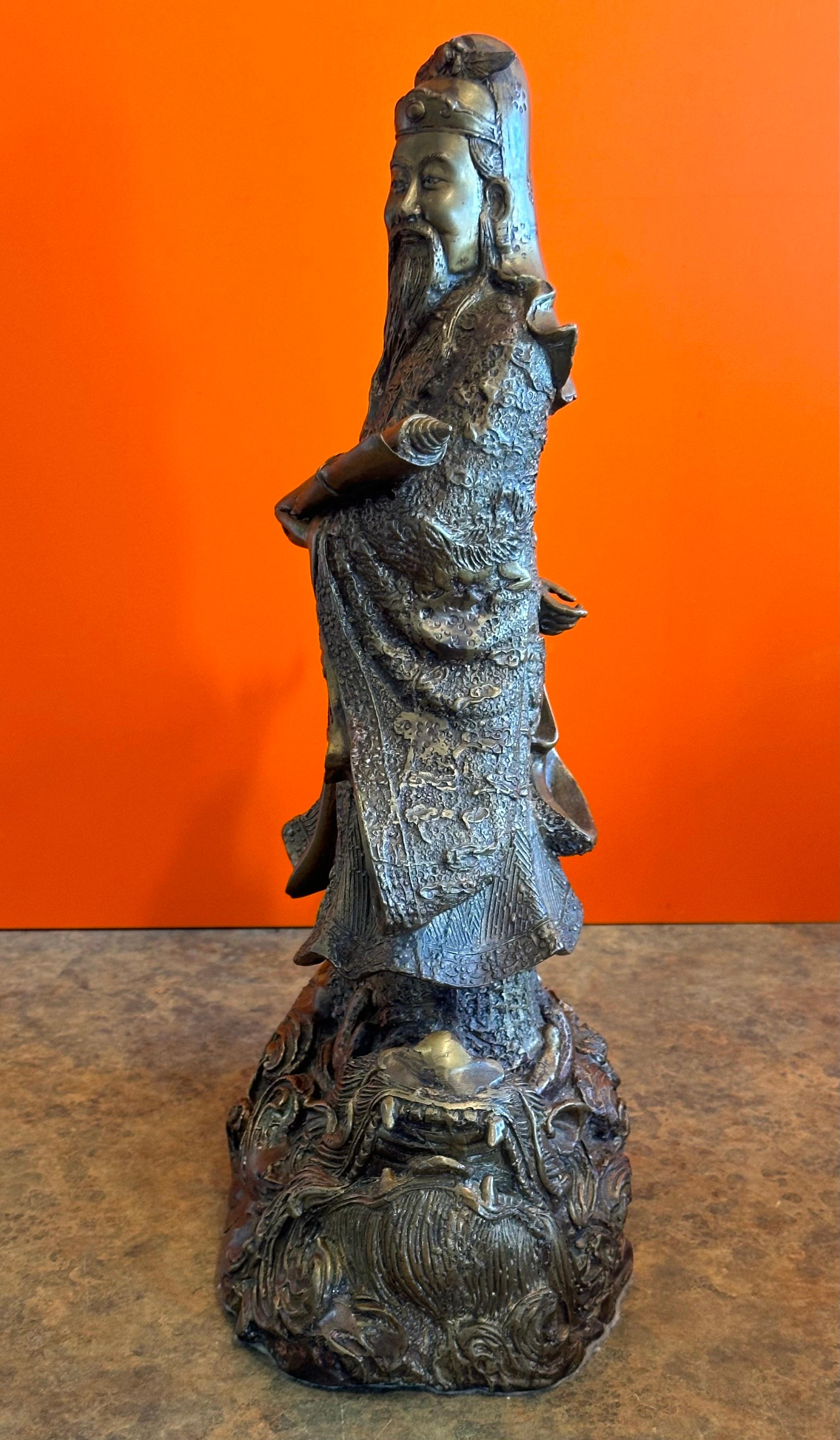 Figura Ancestral China / Estatua de Dios en Bronce Fundido siglo XX en venta