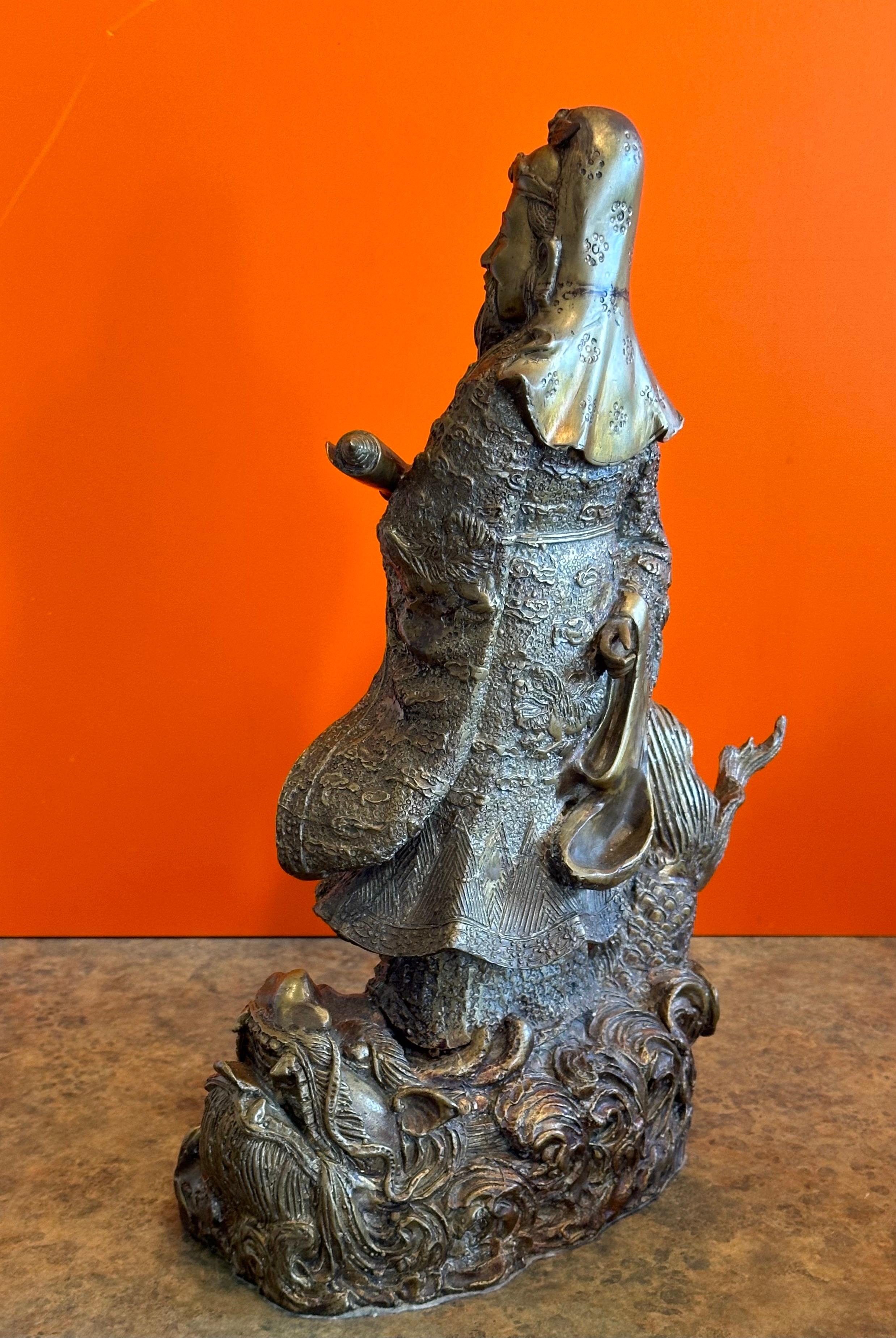 Figura Ancestral China / Estatua de Dios en Bronce Fundido en venta 1