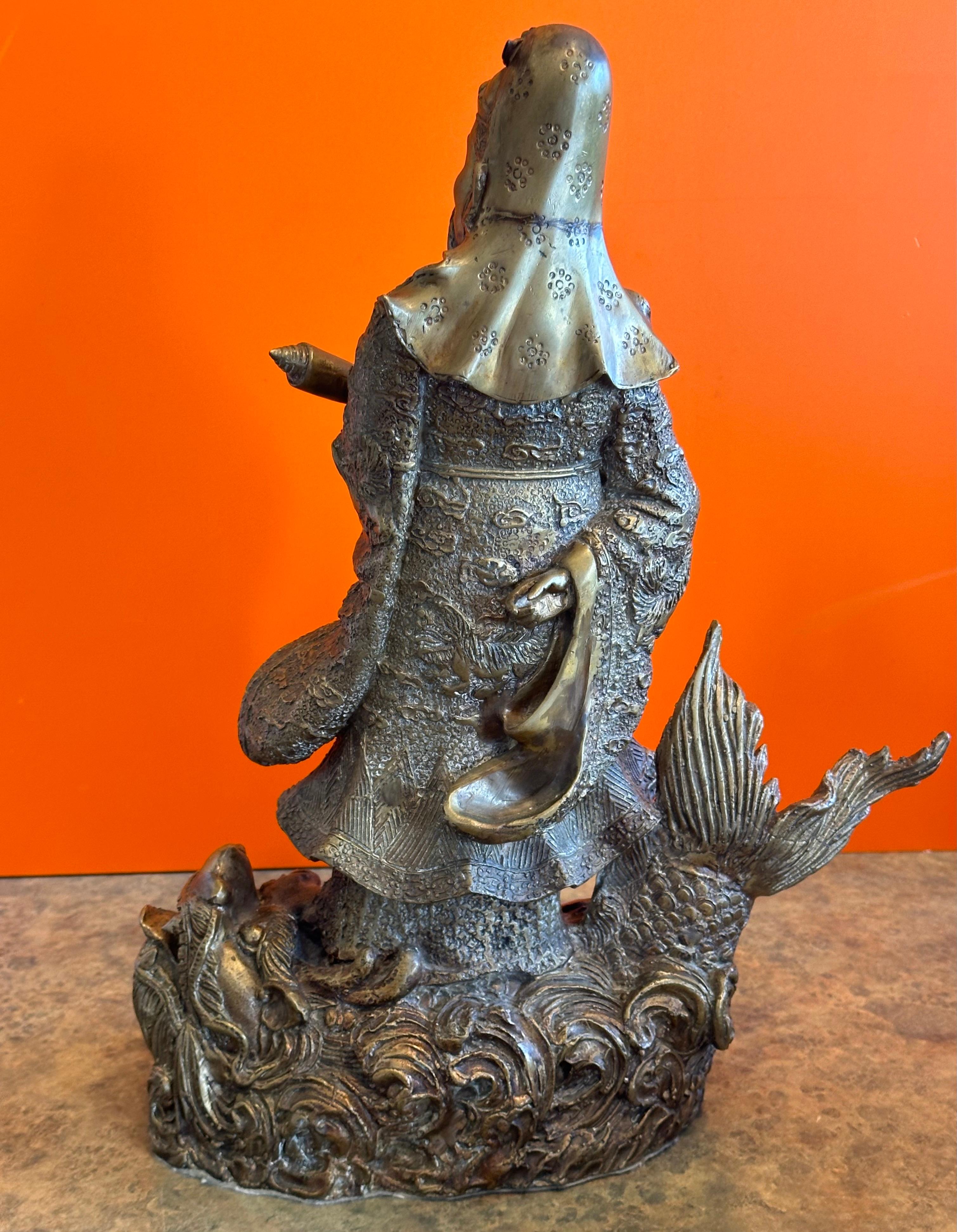 Figura Ancestral China / Estatua de Dios en Bronce Fundido en venta 2