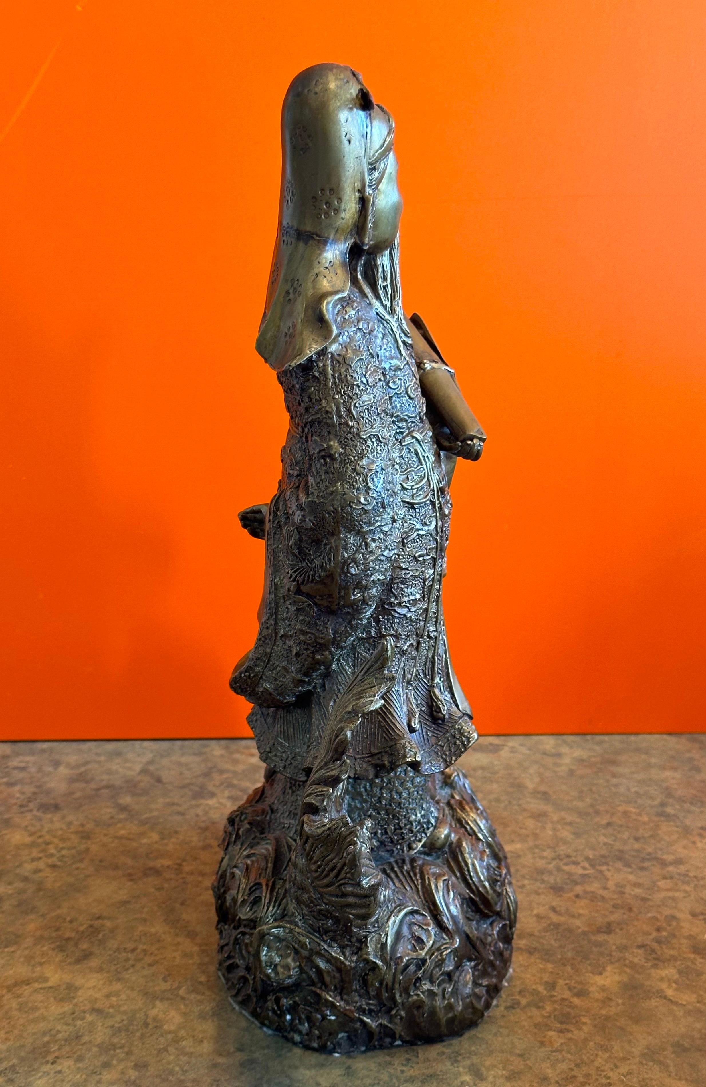 Figura Ancestral China / Estatua de Dios en Bronce Fundido en venta 3