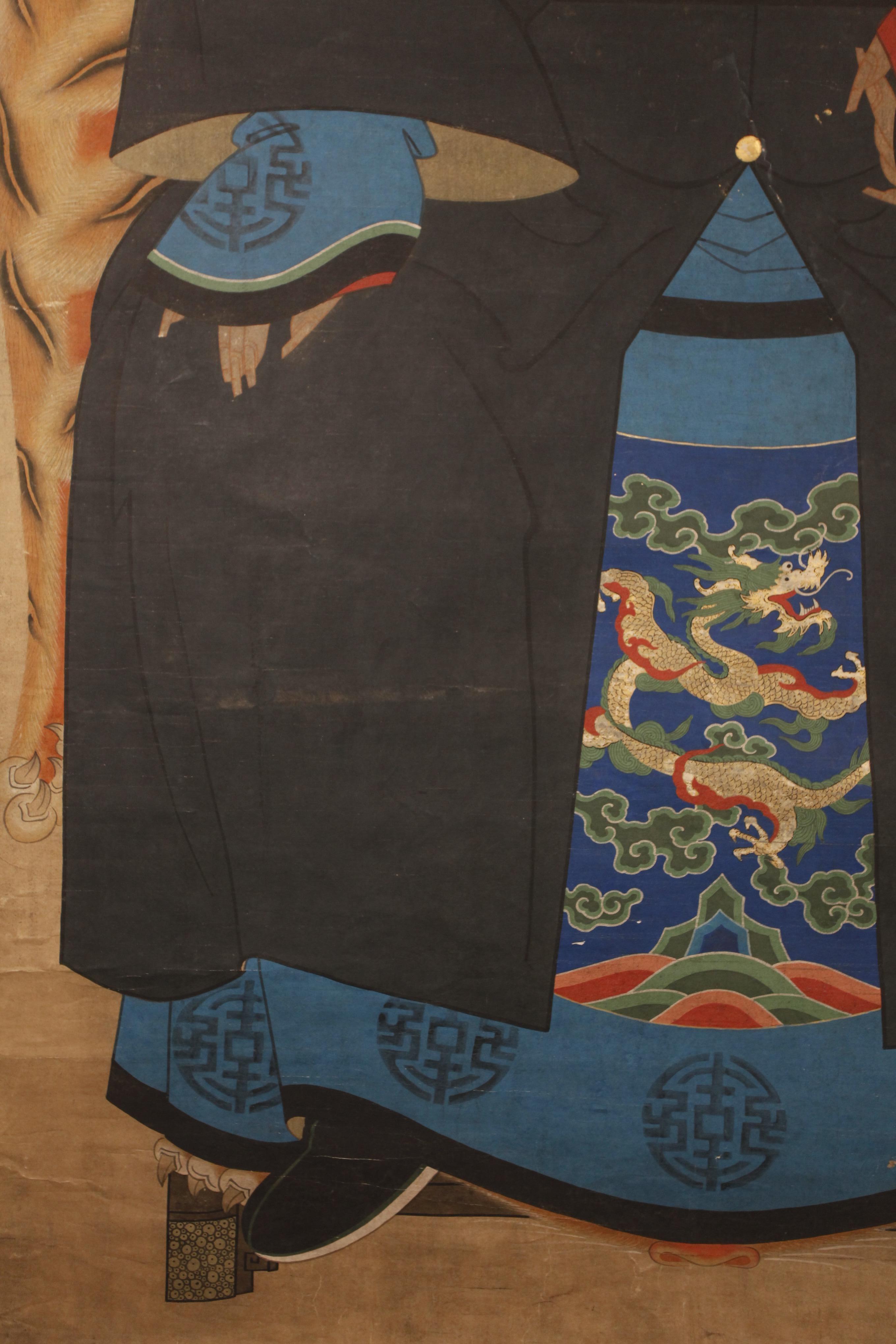 19th Century Chinese ancestral portrait, 19th c. For Sale