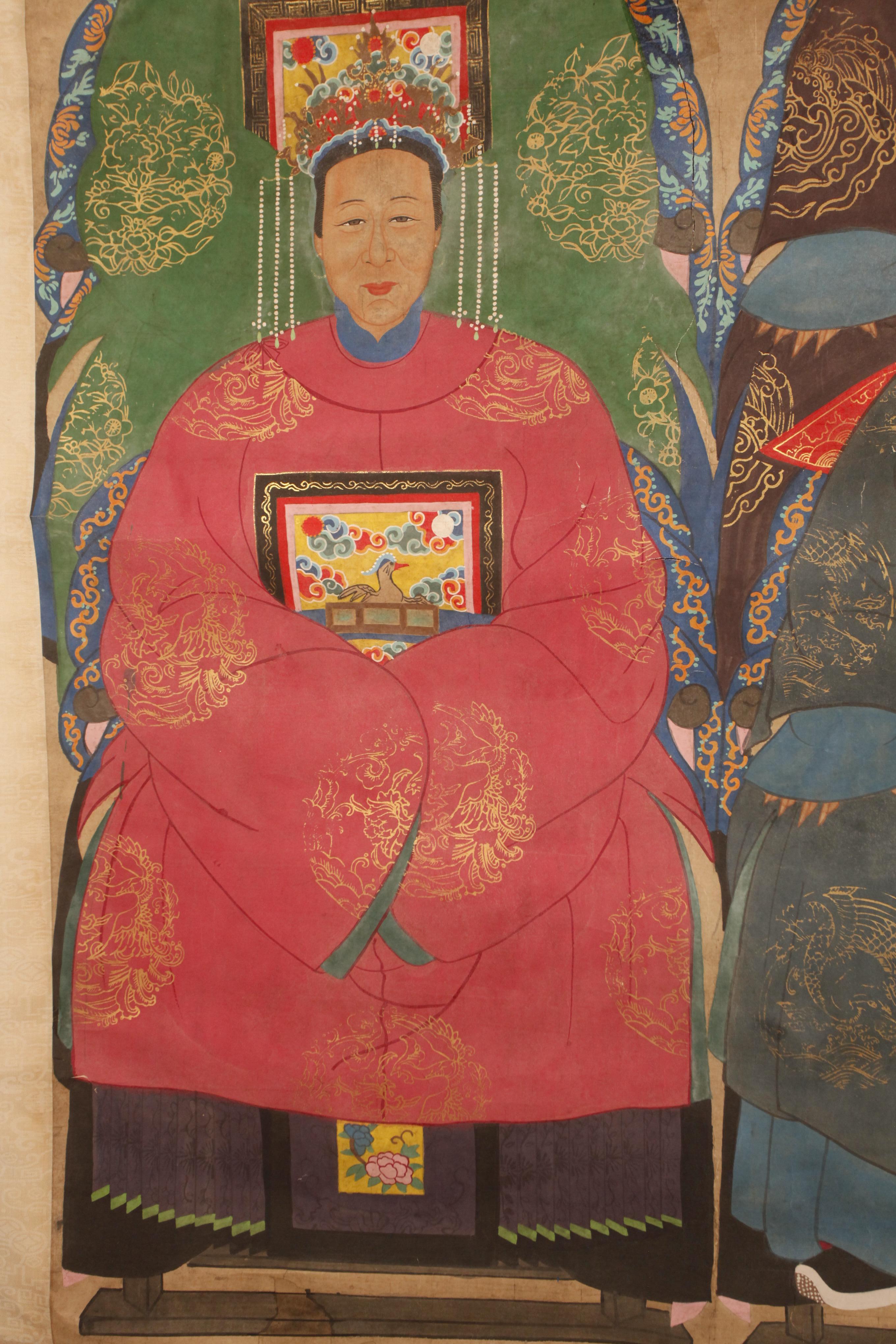 19th Century Chinese ancestral portrait, 19th c. For Sale
