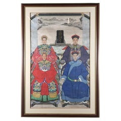 Chinese Ancestral Portrait, Gouache on Paper