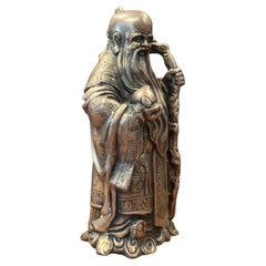 Chinese Ancestral Sau-Lucky Immortal / Star God Statue in Cast Bronze