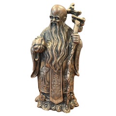 Chinese Ancestral Sau-Lucky Immortal / Star God Statue in Cast Bronze