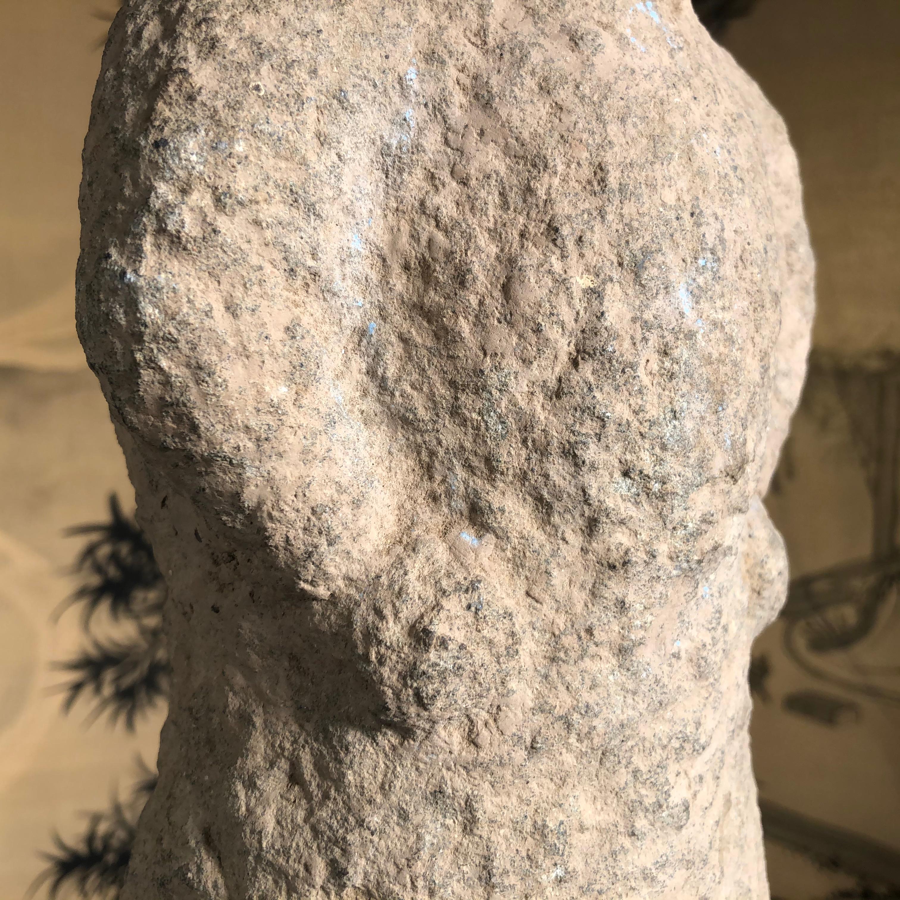 Chinese Ancient Stone Male Figure, 206 BC-220 AD For Sale 1