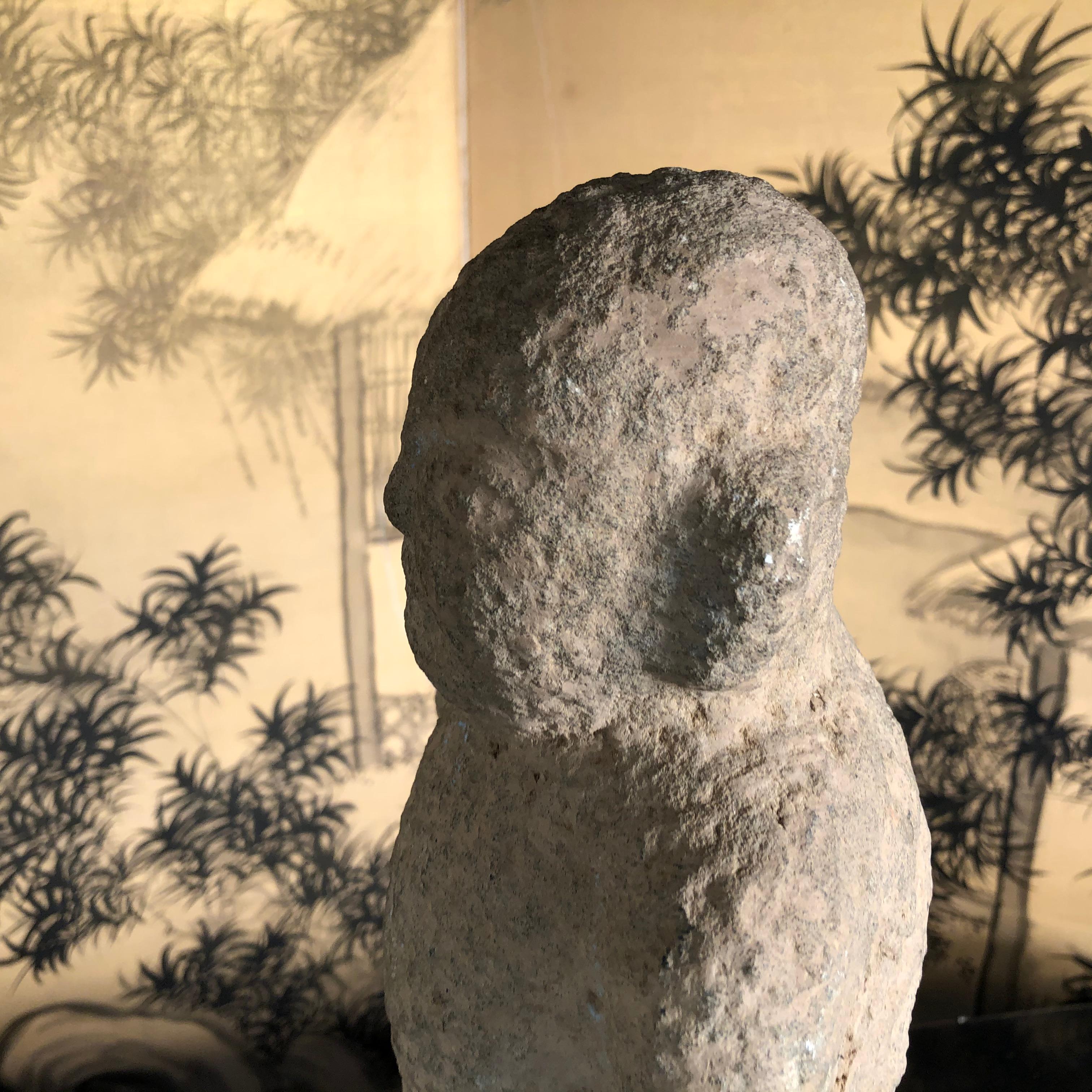 Chinese Ancient Stone Male Figure, 206 BC-220 AD For Sale 8