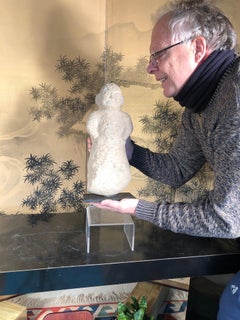 Chinese Ancient Stone Male Figure, 206 BC-220 AD