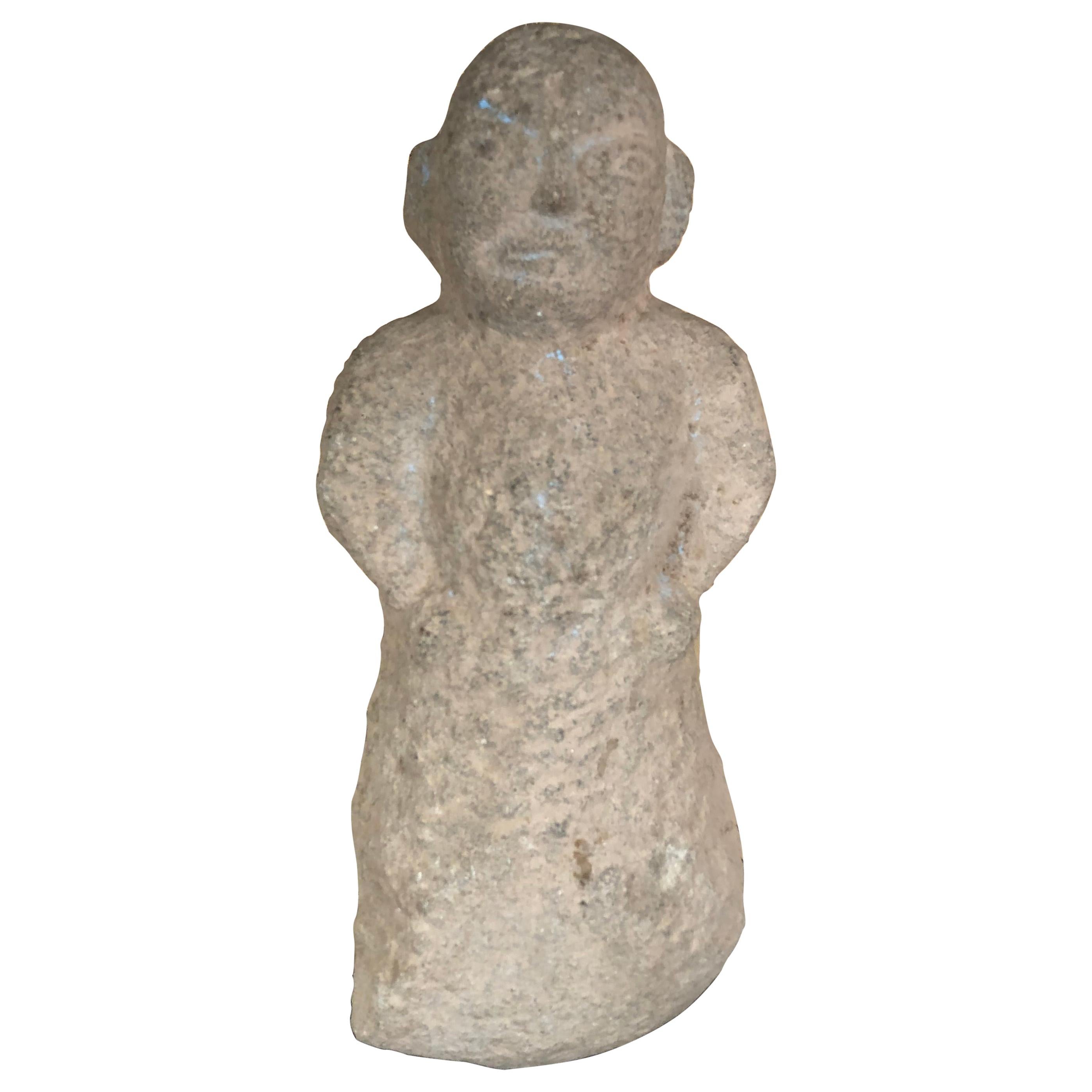 Chinese Ancient Stone Male Figure, 206 BC-220 AD For Sale