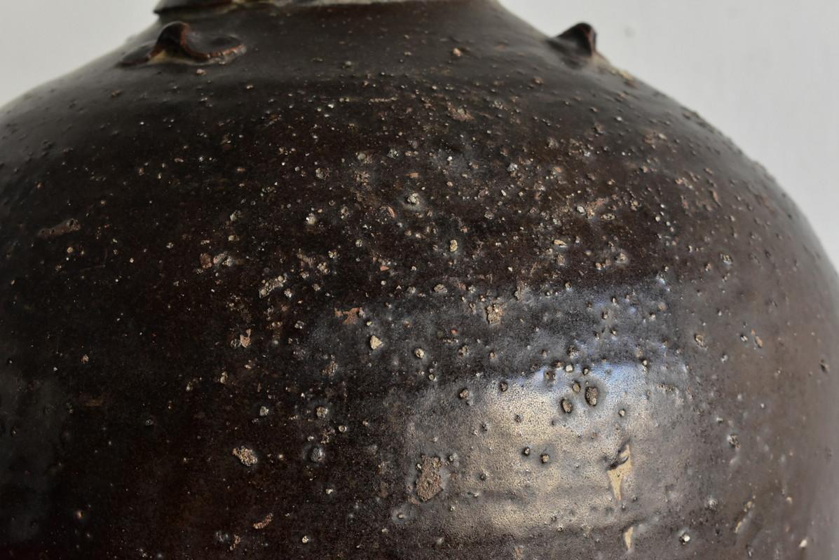 Chinese Antique Black Glazed Jar / 1500s / Wabi-Sabi Jar 4