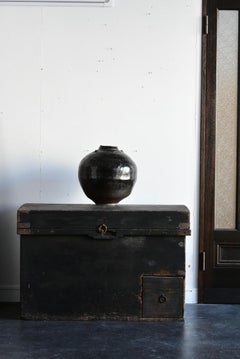 Chinese Antique Black Glazed Jar / 1500s / Wabi-Sabi Jar