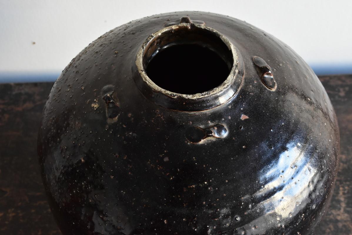 Other Chinese Antique Black Glazed Jar / 1500s / Wabi-Sabi Jar