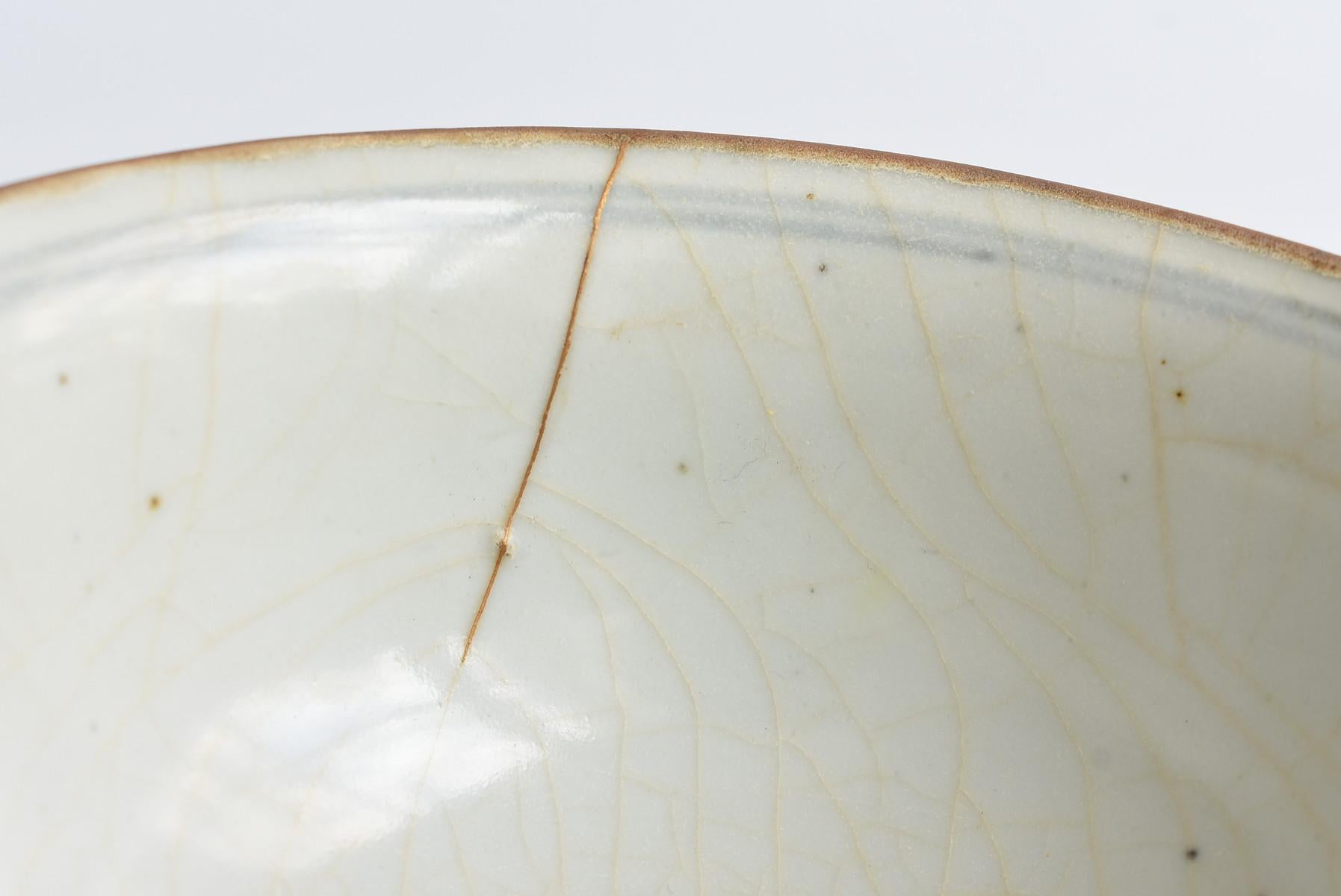 Ceramic Chinese Antique Bowl / 1300s-1500s / Kintsugi Tableware/Rice Bowl