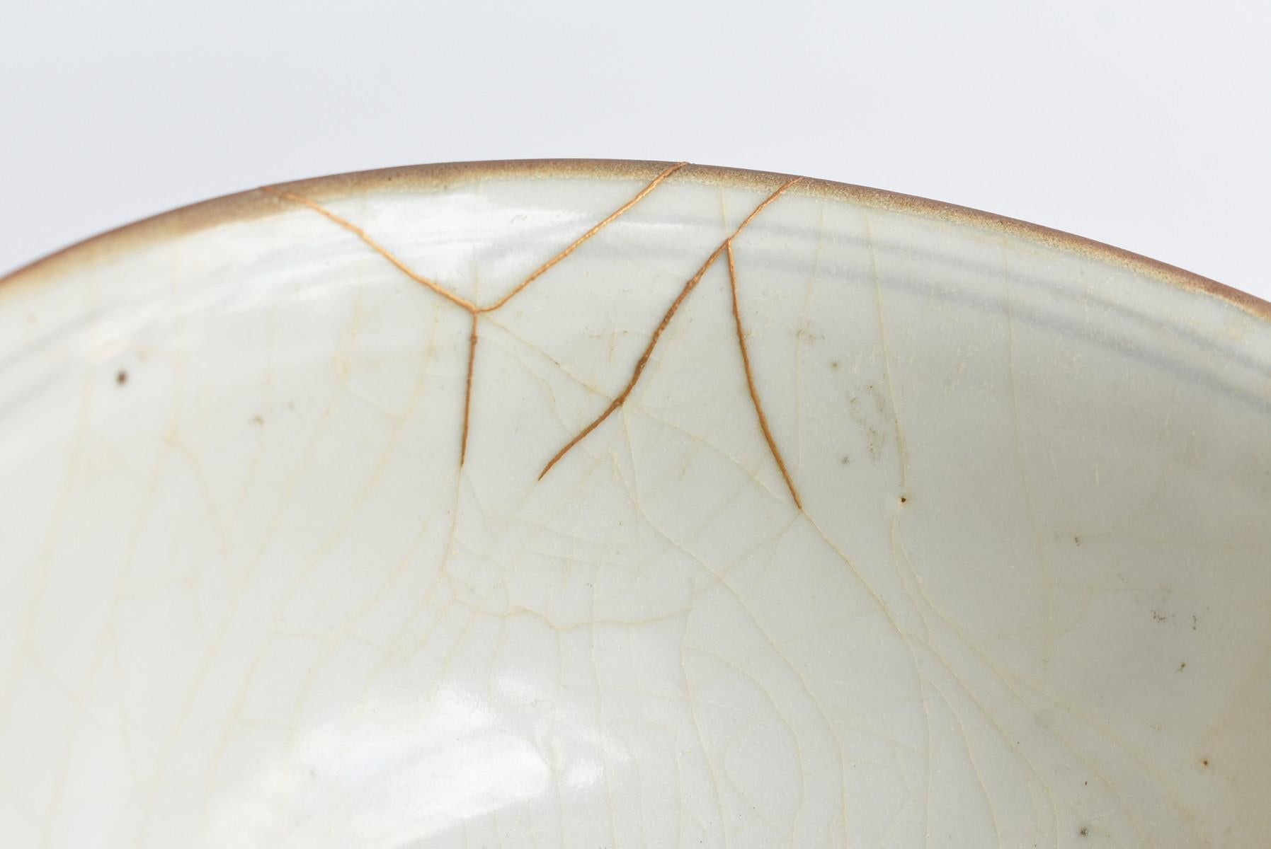 Chinese Antique Bowl / 1300s-1500s / Kintsugi Tableware/Rice Bowl 1