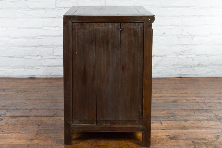Chinese Antique Brown Wood Bedside with Four Drawers over — free download